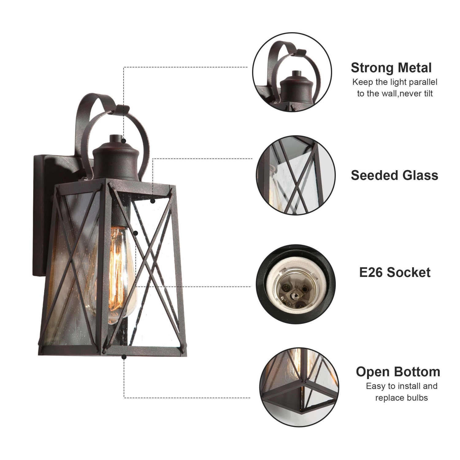 Modern Rustic 1-Light Retro Outdoor Wall Light
