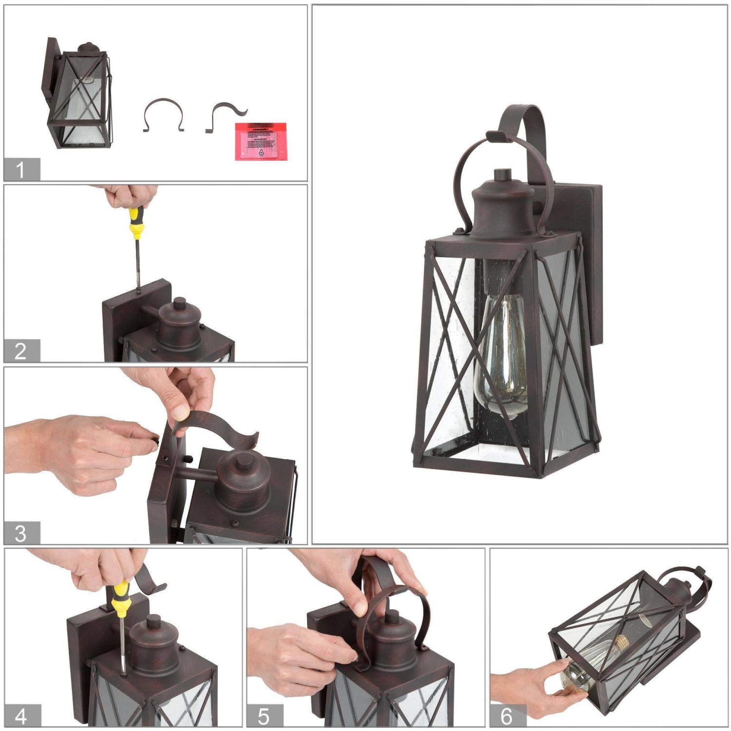 Modern Rustic 1-Light Retro Outdoor Wall Light