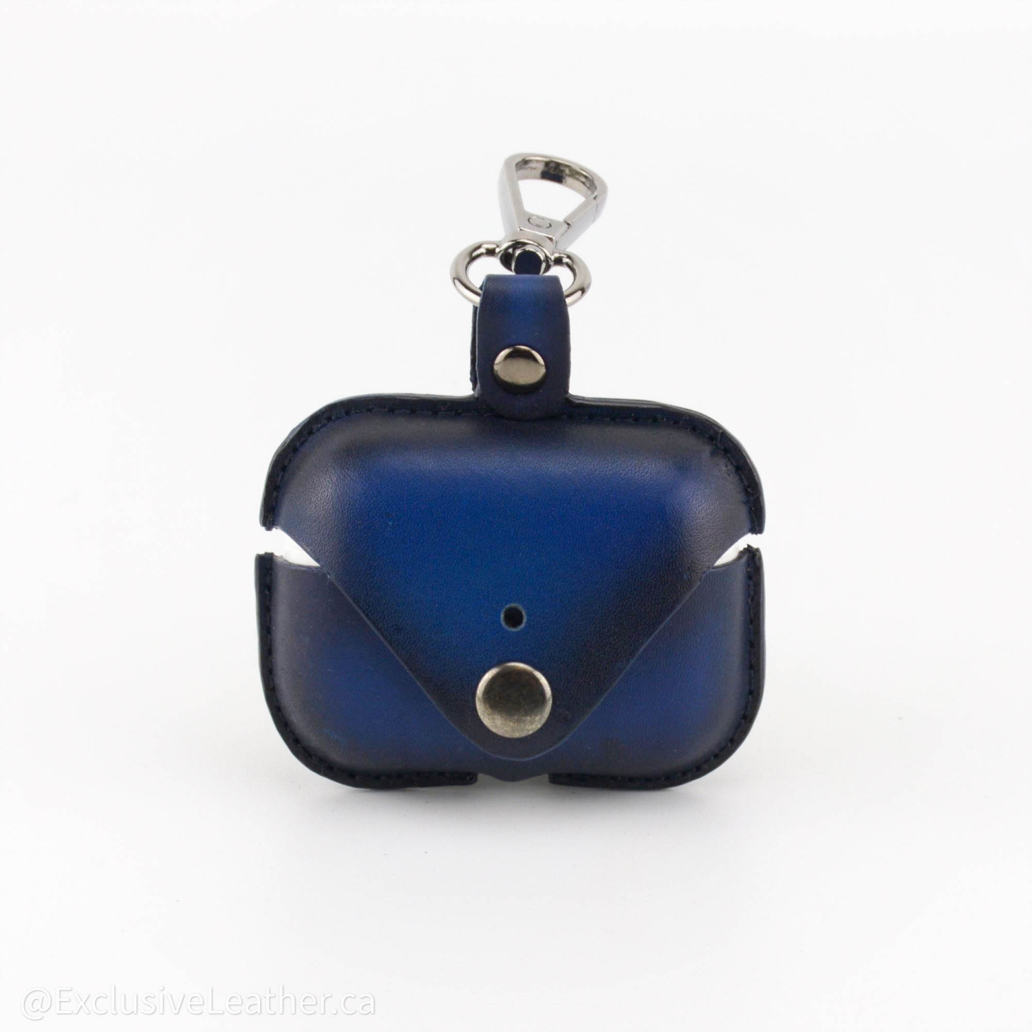 Apple Airpod Pro Case Cover - Cowhide Leather / Blue 2 tone