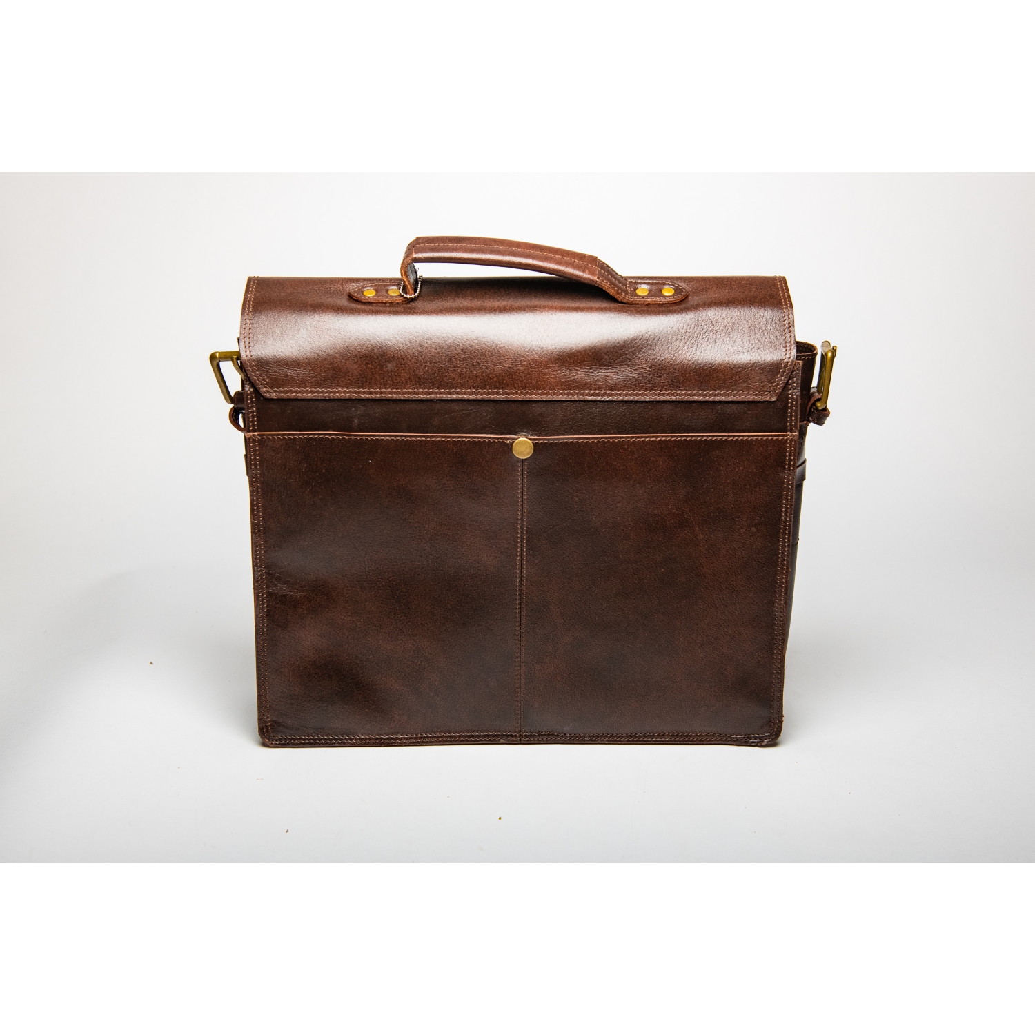 HIDES Front Pocket Leather Laptop Travel Briefcase 15" – ANTIQUE BROWN