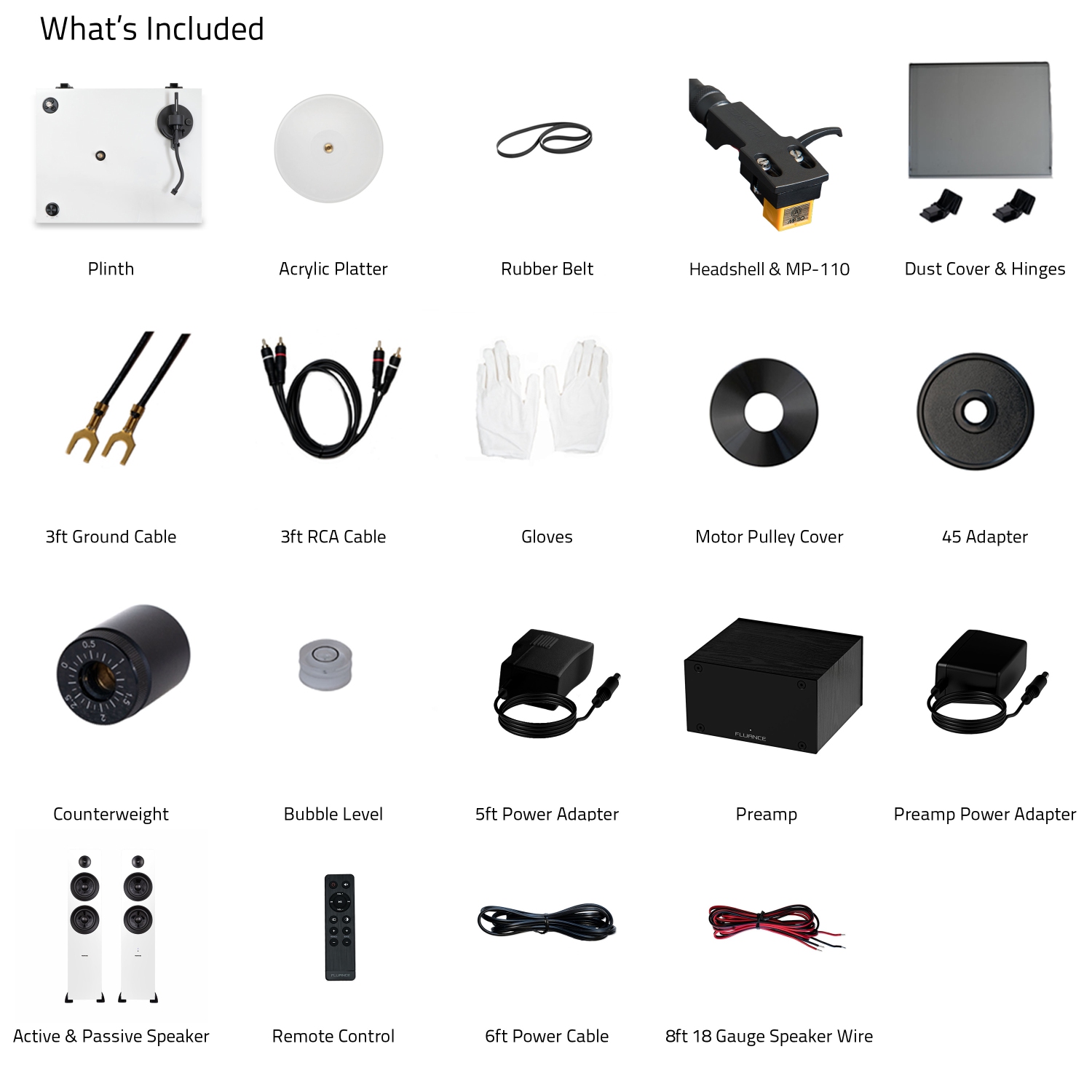 Fluance RT85N Reference High Fidelity Vinyl Turntable, PA10 Phono Preamp and Ai81 Elite Powered Floorstanding Speakers