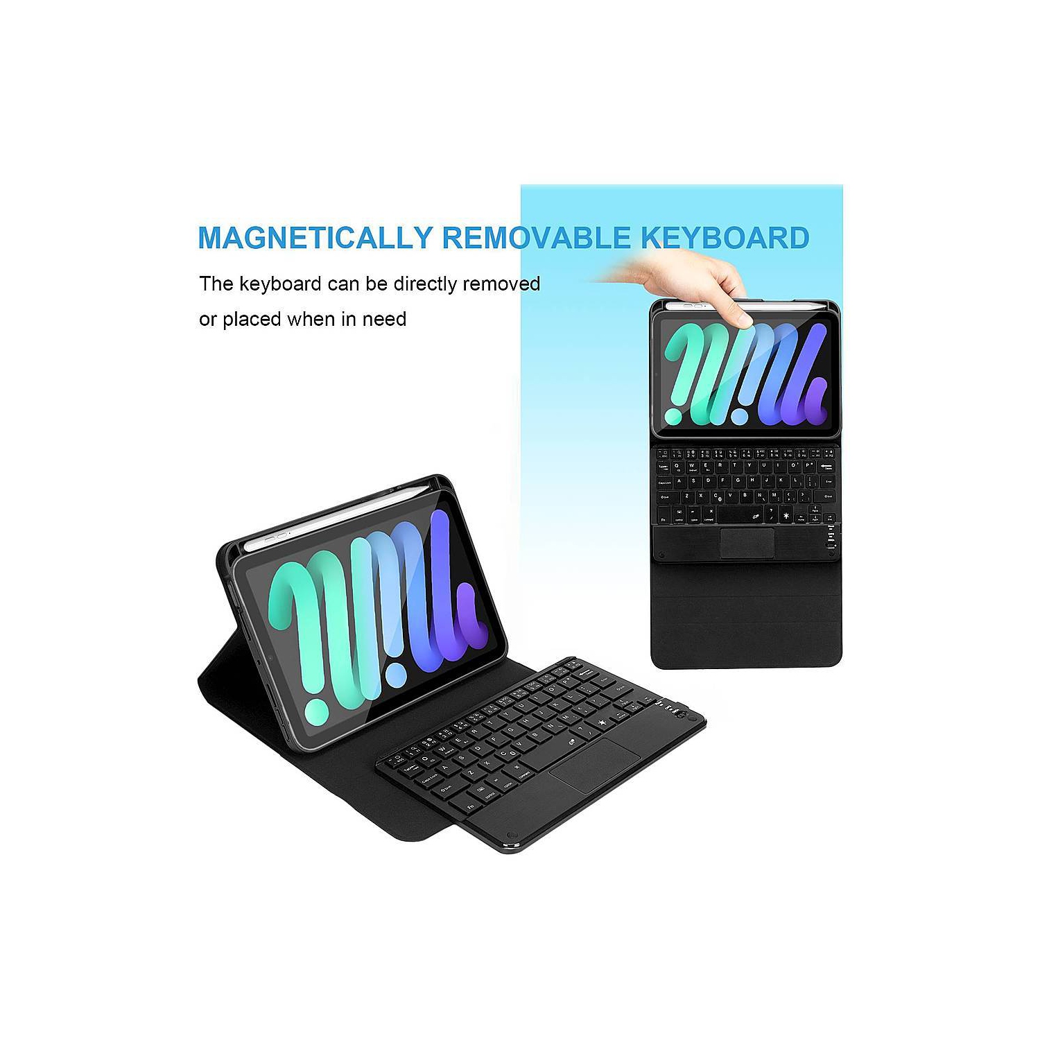 SaharaCase Keyboard Folio Case for Apple iPad mini 6th Generation 2021 - Black