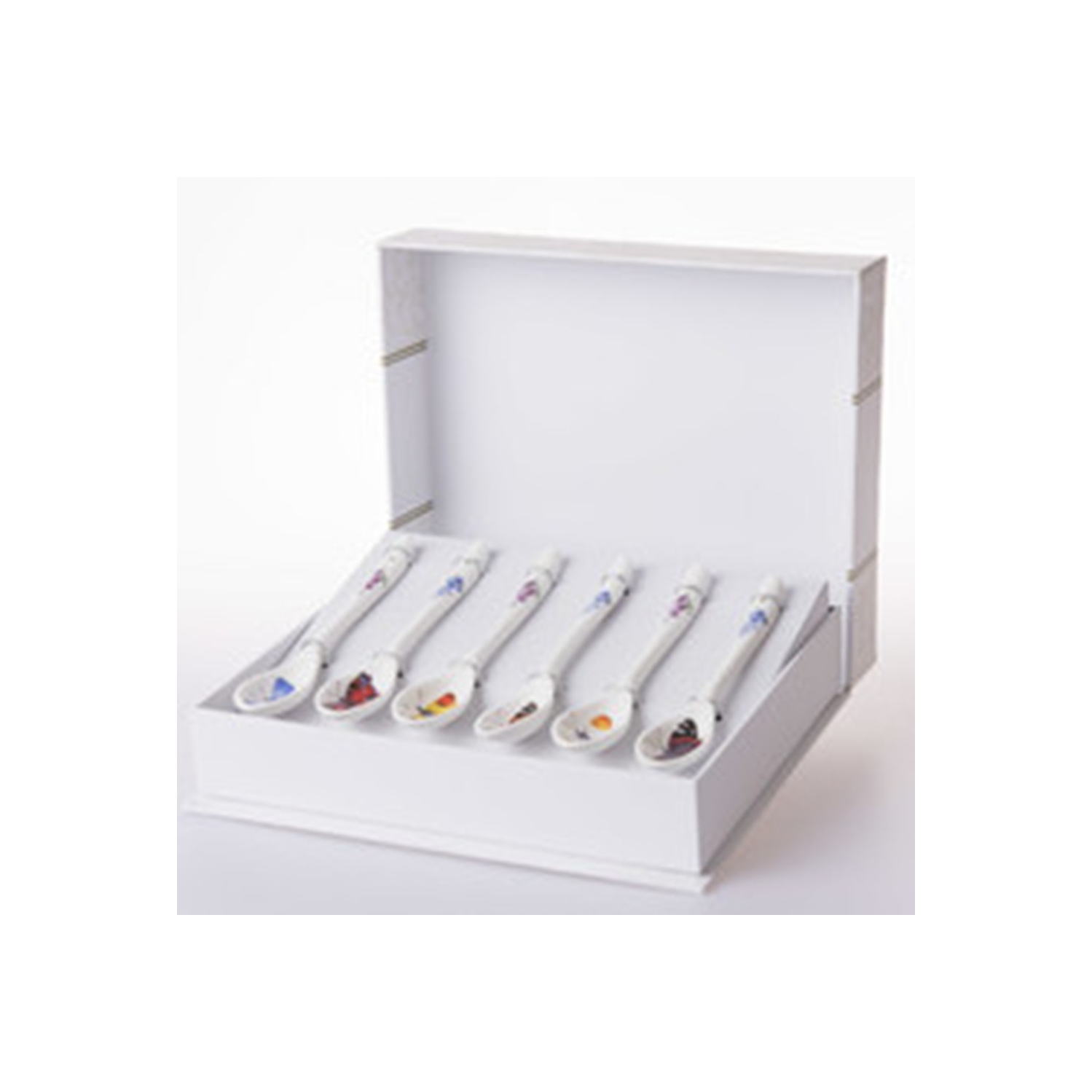 Roy Kirkham – Ensemble de 6 cuillères à thé, modèle jardin de papillons, en céramique d’Angleterre