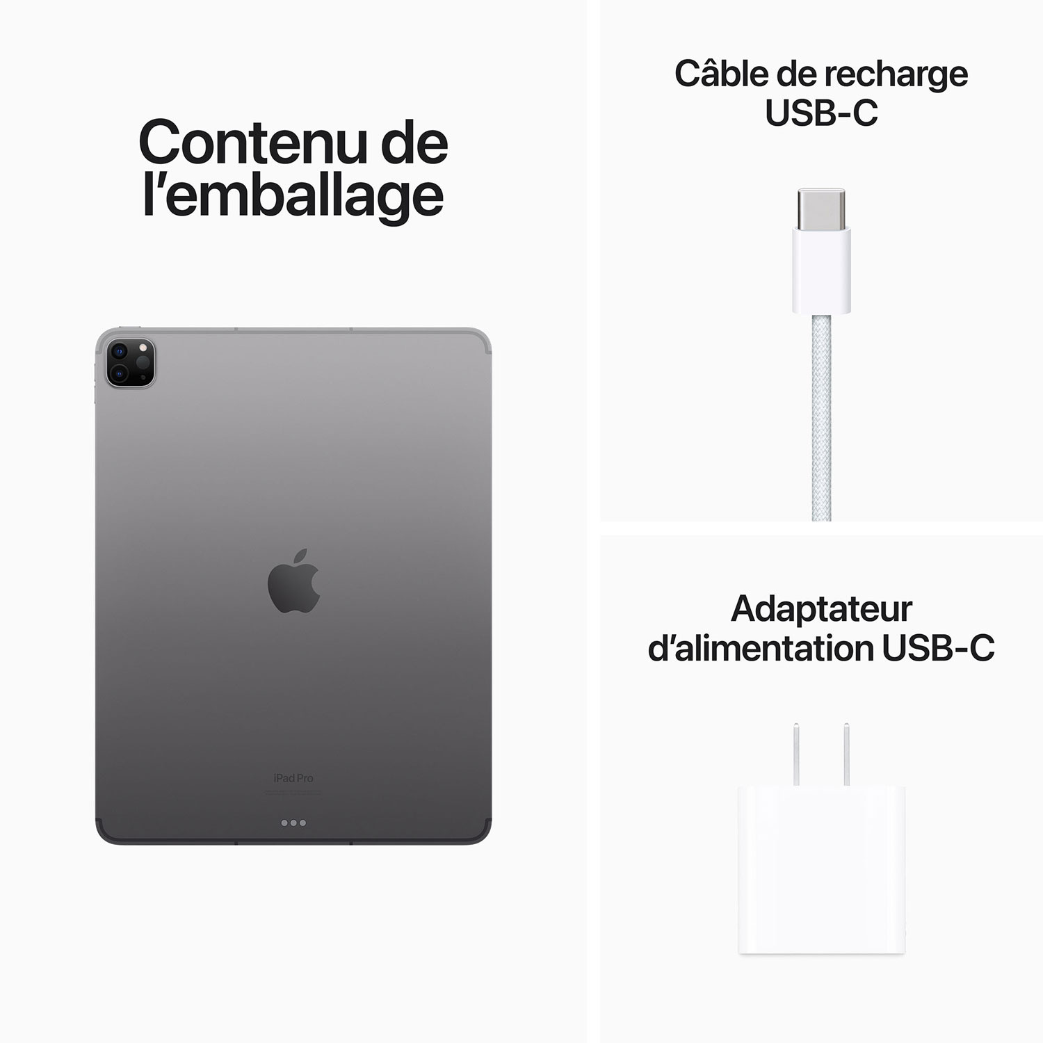 iPad Pro de 12,9 po et de 512 Go d'Apple avec Wi-Fi et 5G - Gris cosmique