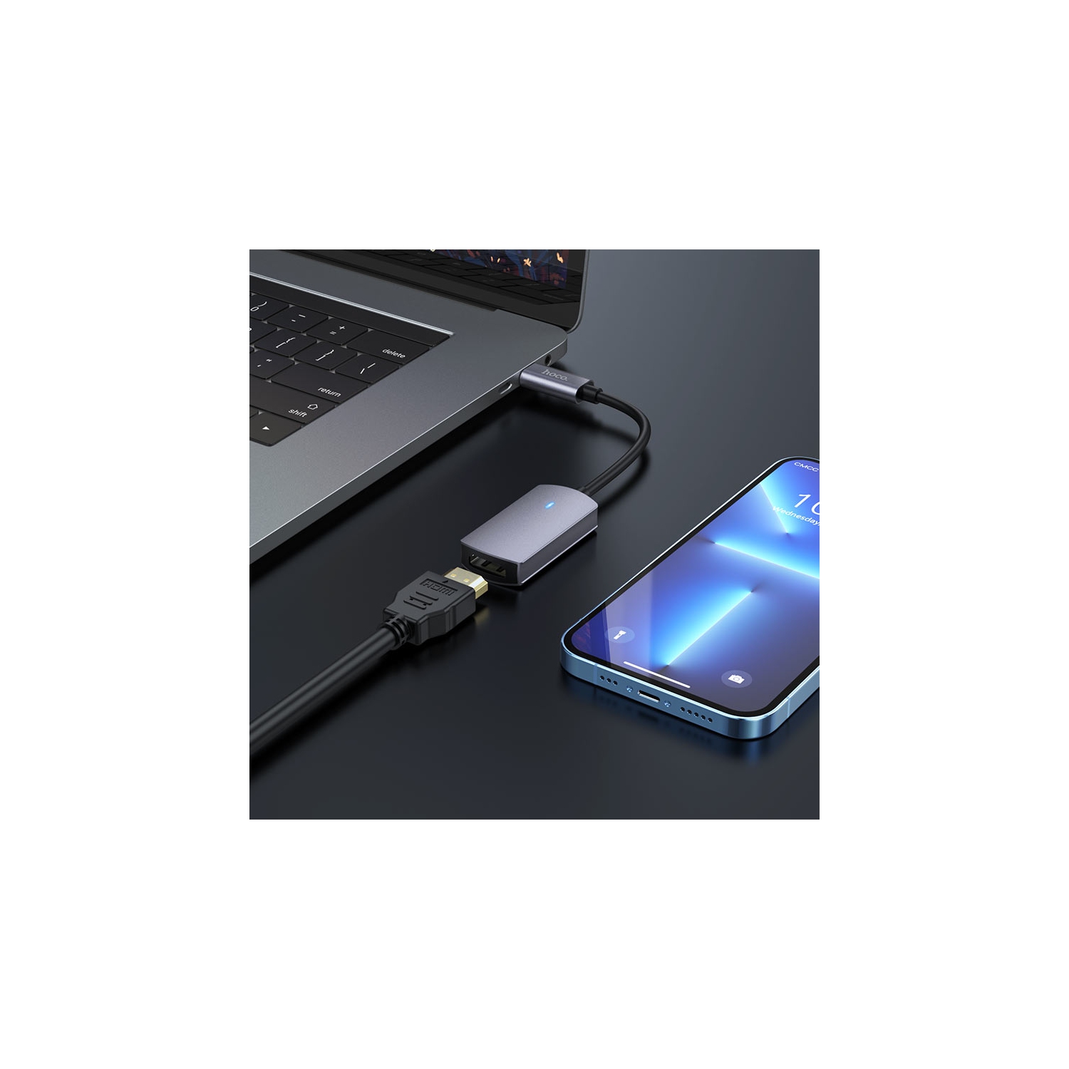 Câble adaptateur USB C mâle vers HDMI femelle 4K compatible avec MacBook, téléphones Samsung, Surface Book, ordinateur portable