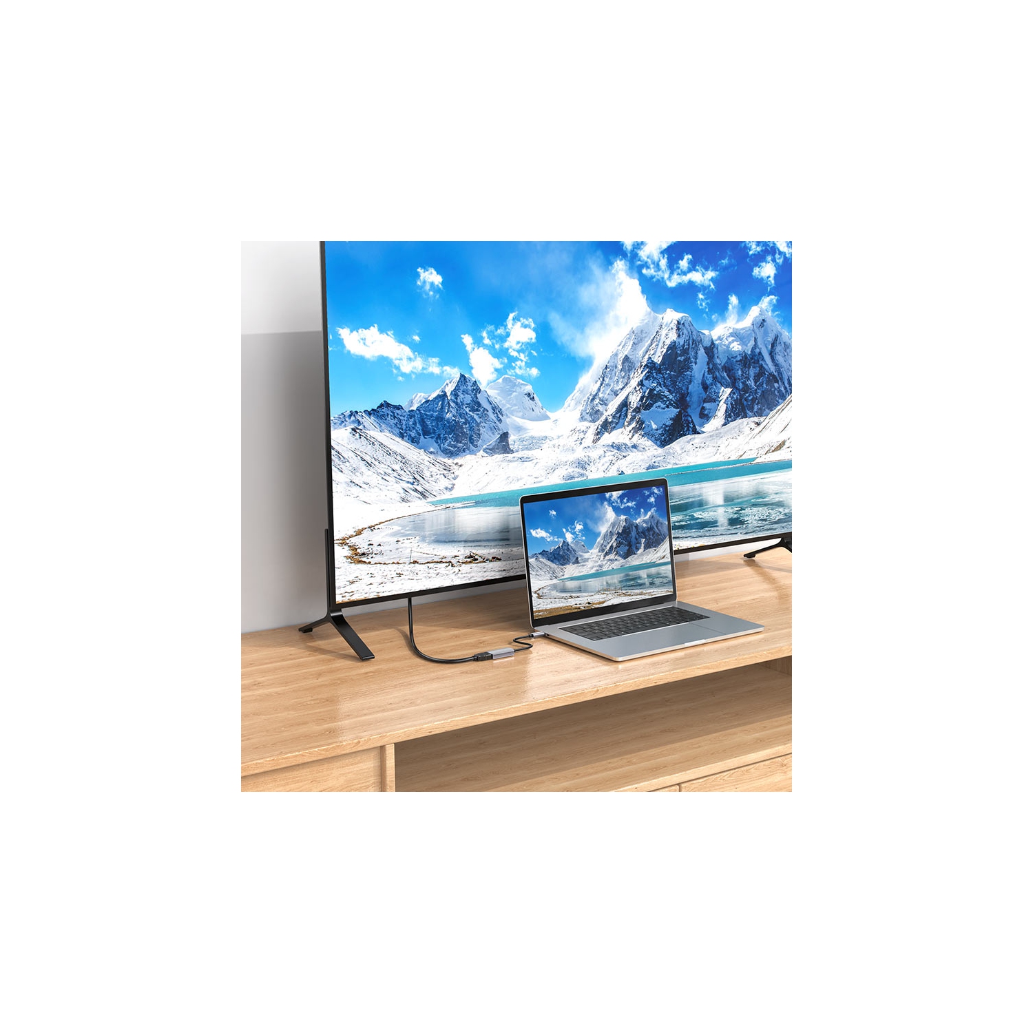 Câble adaptateur USB C mâle vers HDMI femelle 4K compatible avec MacBook, téléphones Samsung, Surface Book, ordinateur portable