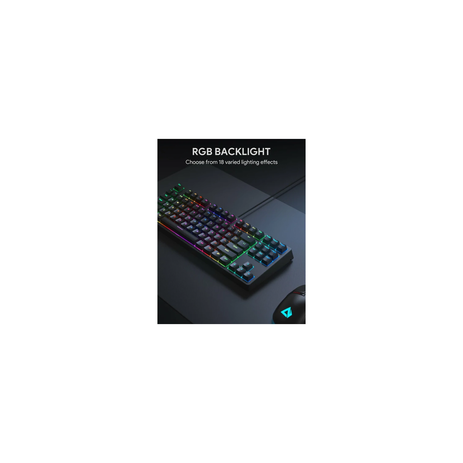 Clavier mécanique compact à 87 touches avec logiciel de jeu KMG14 d’AUKEY