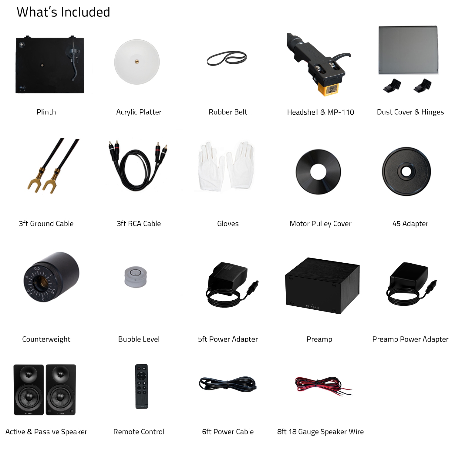 Fluance RT85N Reference High Fidelity Vinyl Turntable, PA10 Phono Preamp and Ai41 Powered 5" Stereo Bookshelf Speakers