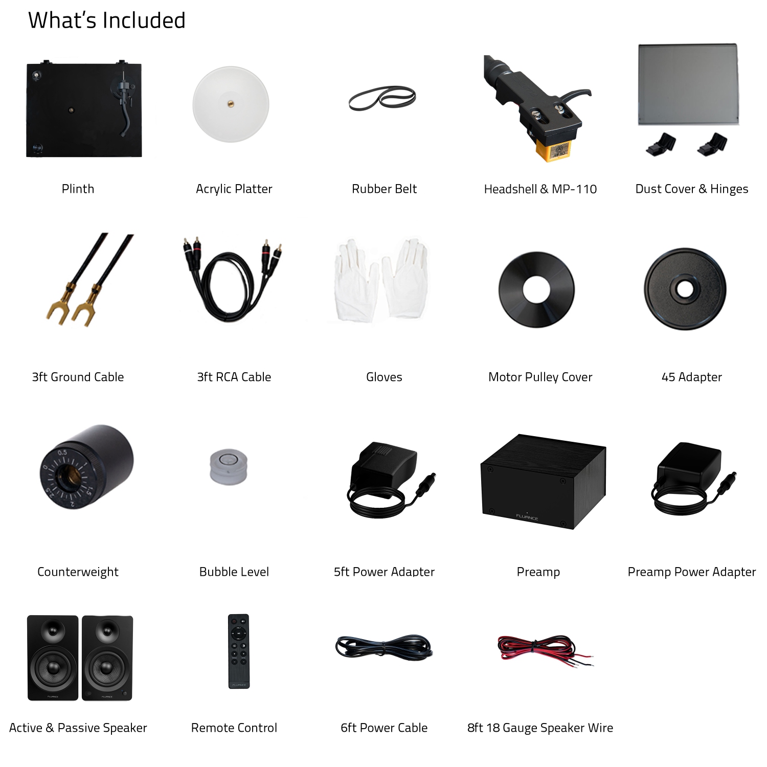 Fluance RT85N Reference High Fidelity Vinyl Turntable, PA10 Phono Preamp and Ai61 Powered 6.5" Stereo Bookshelf Speakers