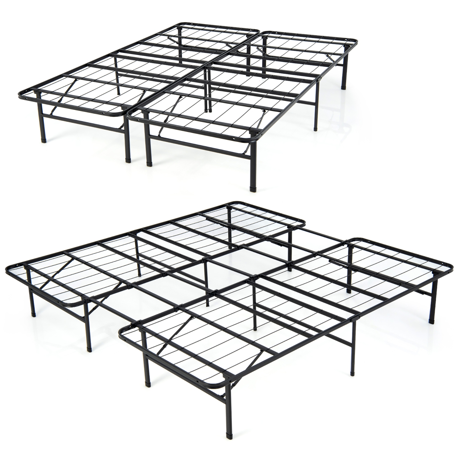 Costway Twin&Full/King&Queen Folding Metal Platform Bed Frame 13 Inch Mattress Foundation 660 LBS