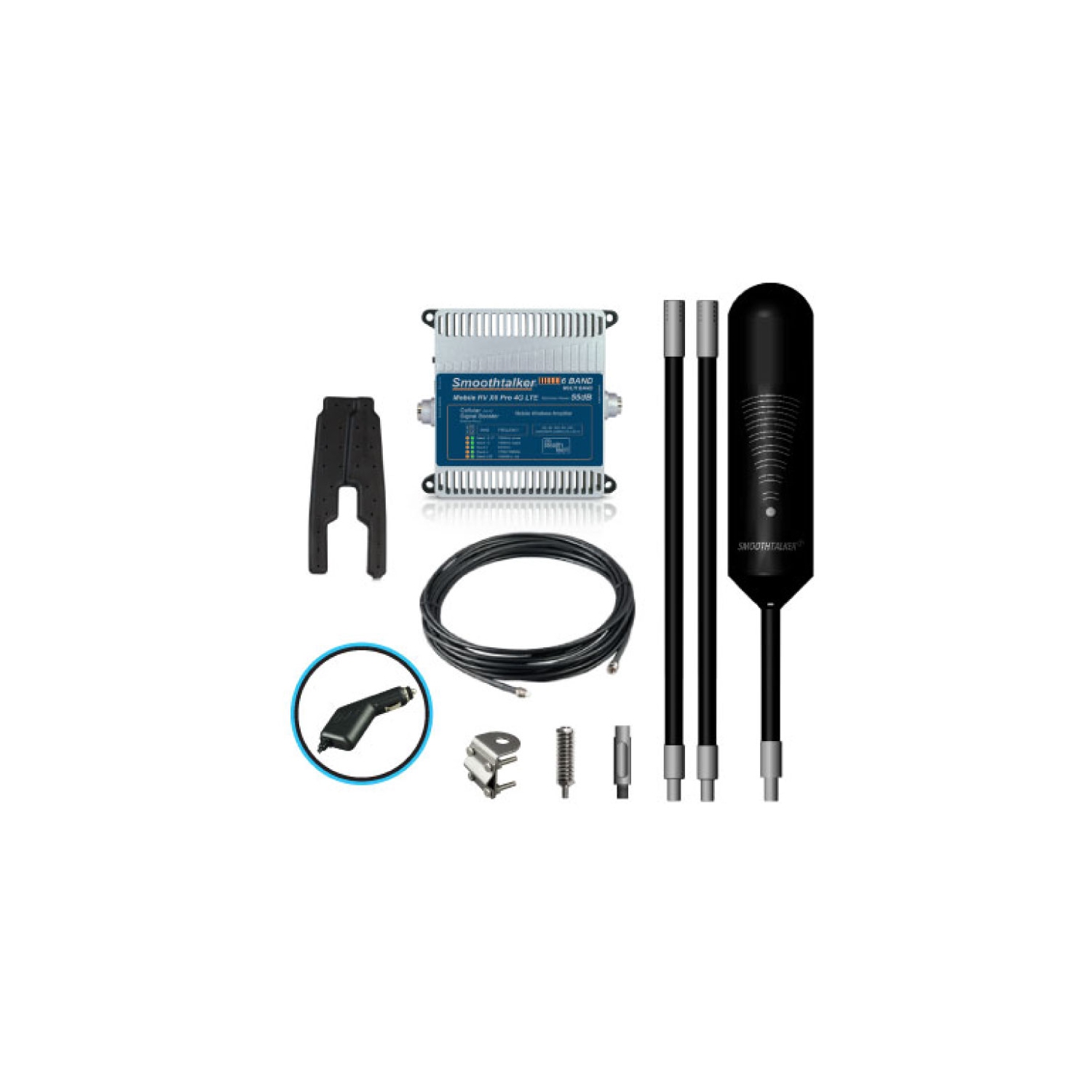 Amplificateur de signal cellulaire ultra-puissant 4G/5G compatible avec le système Smoothtalker Trucker X6 Xtube Pro 55&nbsp;dB 6 bandes avec antenne