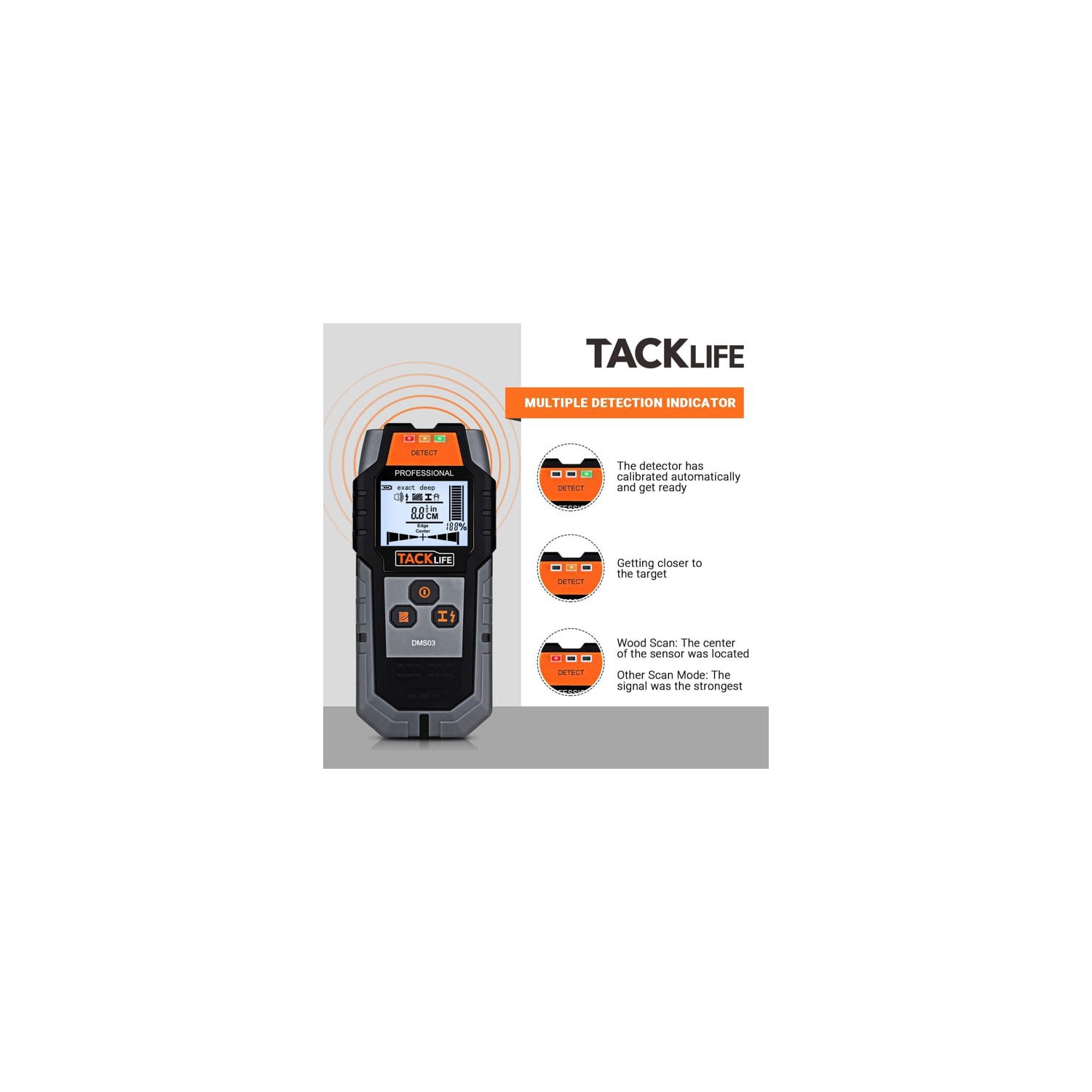 TACKLIFE 4 In 1 Center Finding Electronic Scanning Stud Finder - DMS03