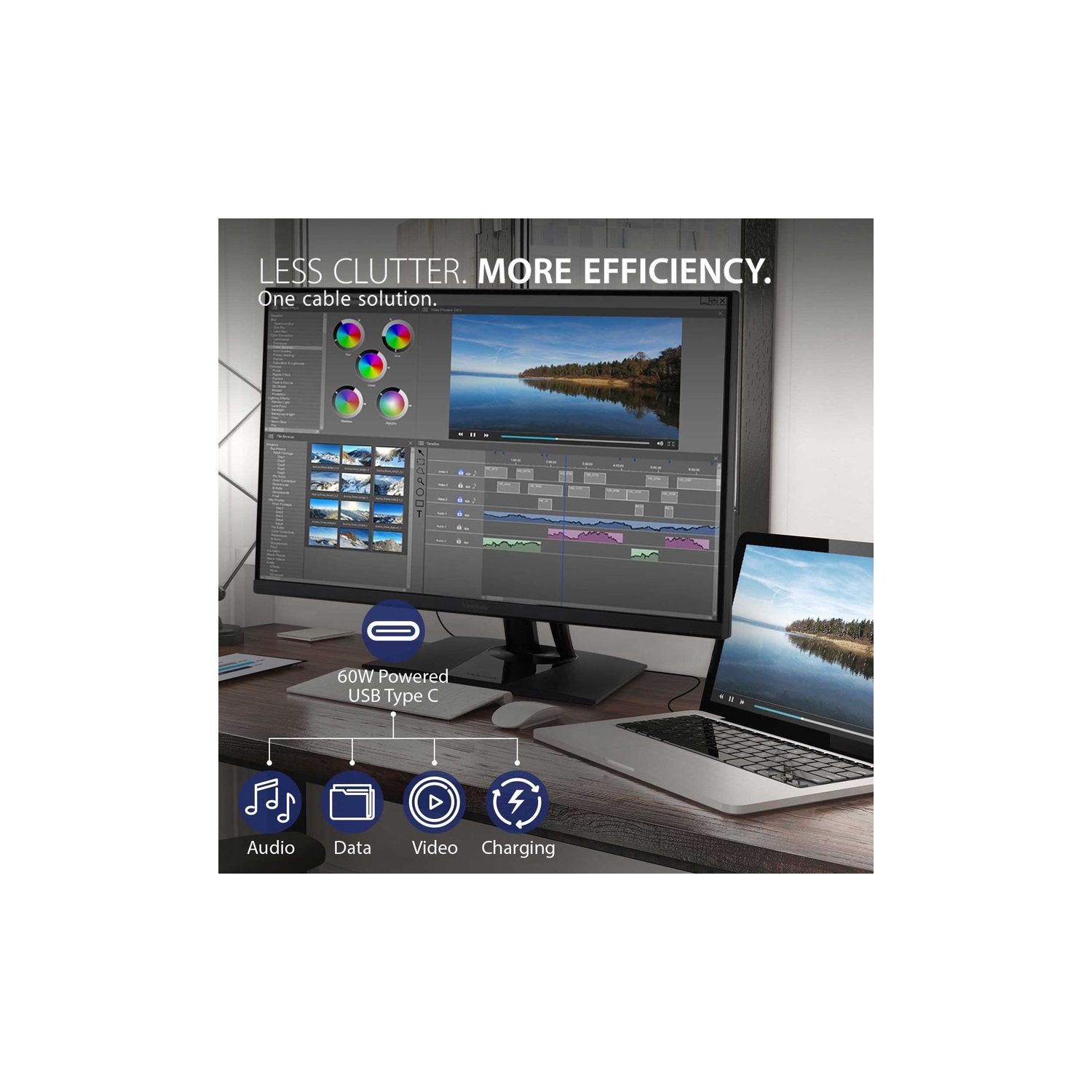 VIEWSONIC 32" 4K UHD 60Hz 5ms GTG IPS Adaptive Sync Monitor - Black