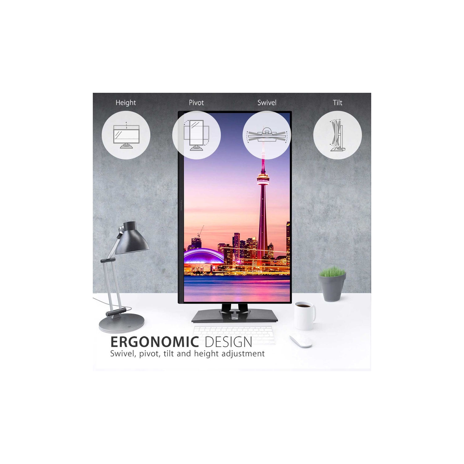 VIEWSONIC 32" 4K UHD 60Hz 5ms GTG IPS Adaptive Sync Monitor - Black