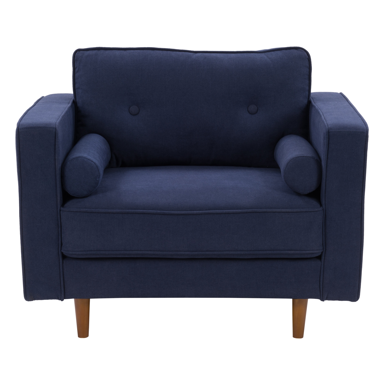 CorLiving LGA-402-C Mulberry Fabric Upholstered Modern Accent Chair, Navy Blue
