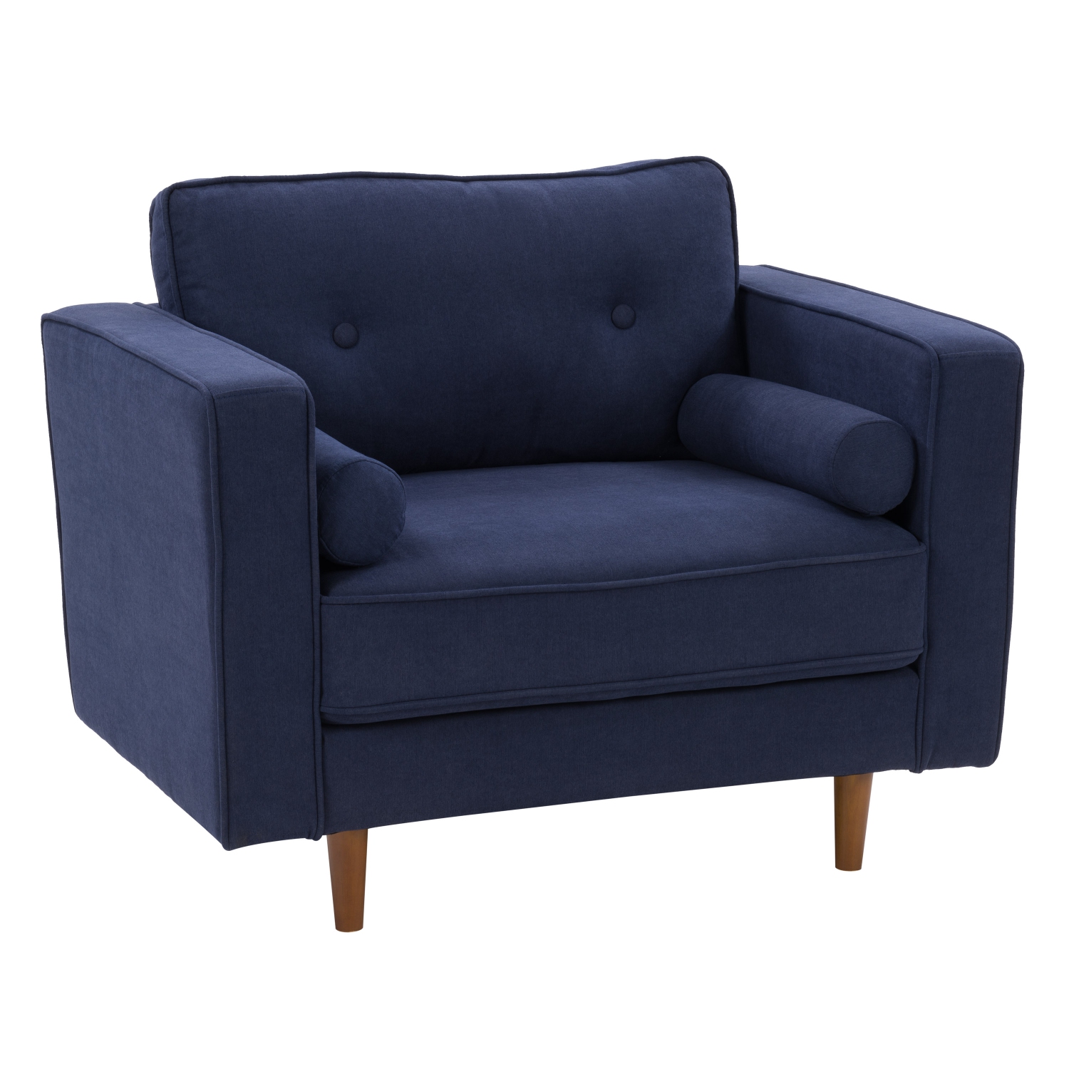CorLiving LGA-402-C Mulberry Fabric Upholstered Modern Accent Chair, Navy Blue