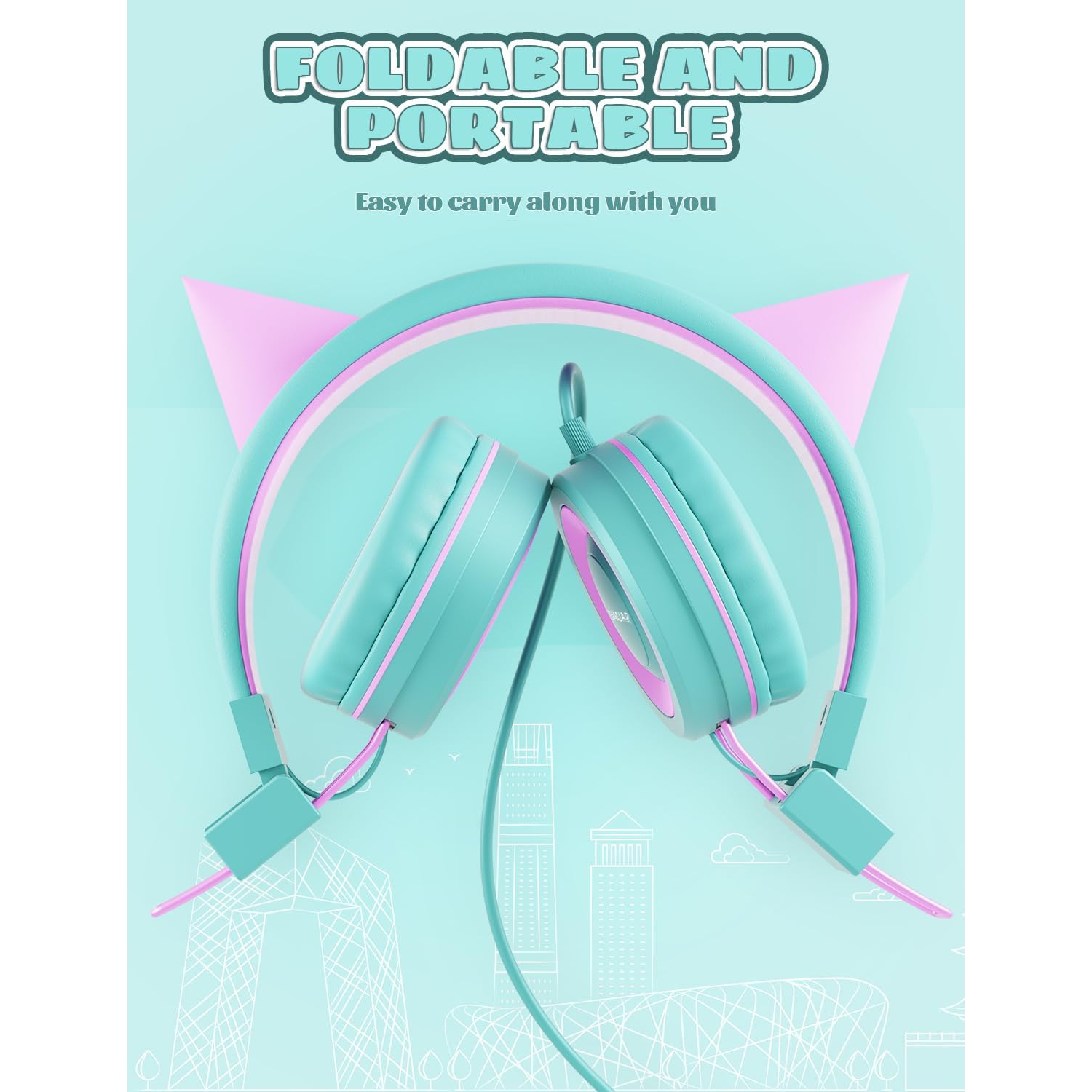 RGB Luminous Cat LED Casque de jeu pour appareils mobiles / console de jeu / PC / ordinateur portable Réduction du bruit et casque filaire avec