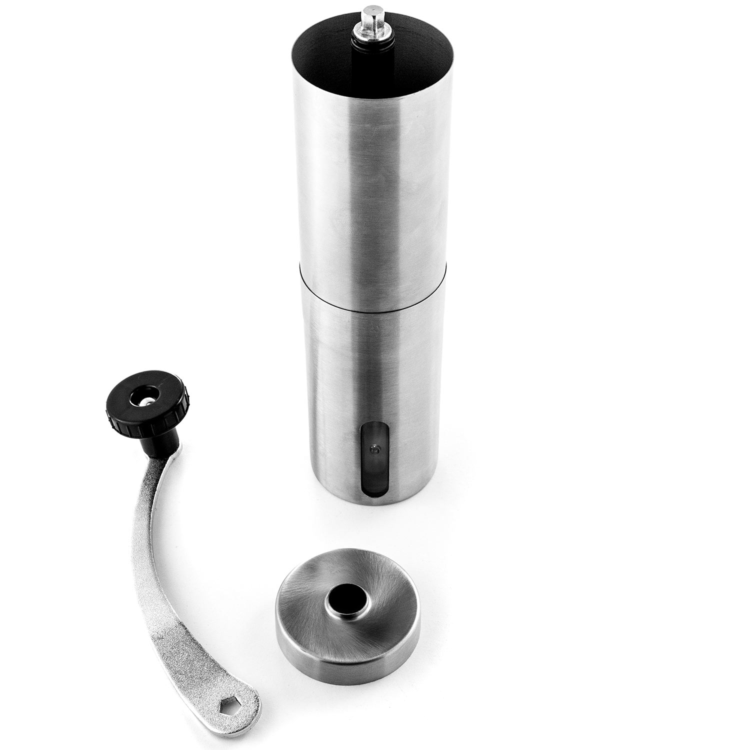 Biltek Stainless Steel Manual Coffee Grinder, Adjustable Conical Ceramic Burr Grinder for Precision Brewing Every Time - Perfect for Home, Office, or