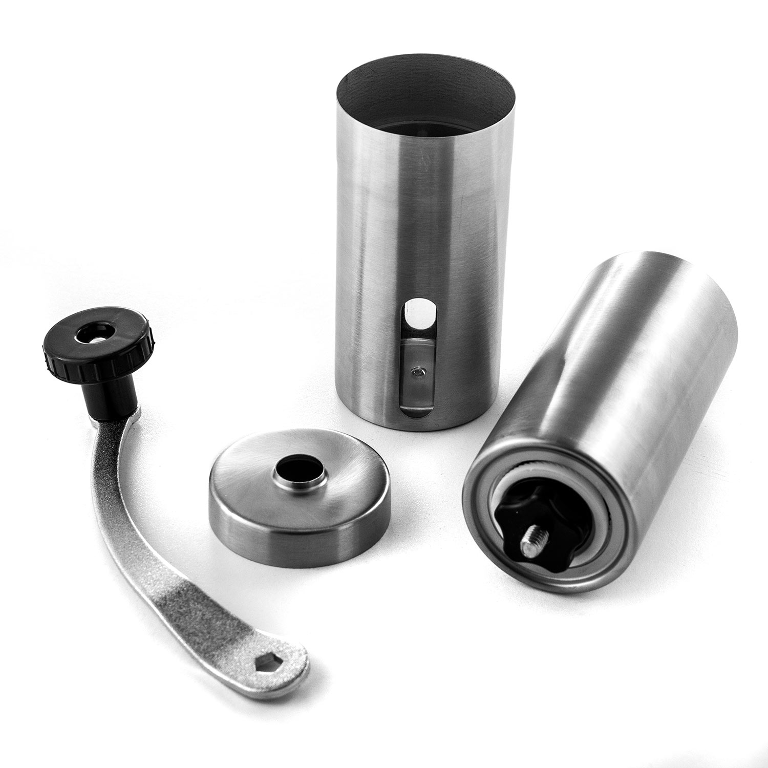 Biltek Stainless Steel Manual Coffee Grinder, Adjustable Conical Ceramic Burr Grinder for Precision Brewing Every Time - Perfect for Home, Office, or