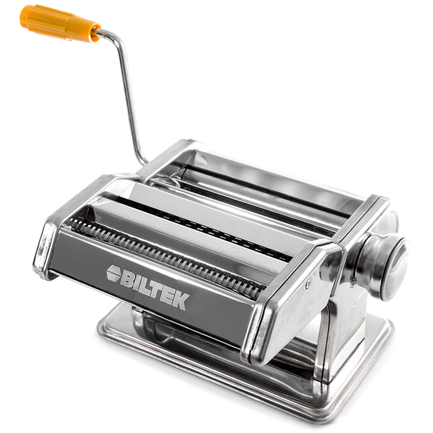 Biltek Pasta Maker Machine - Stainless Steel Hand Crank Cutter & Roller for Fresh Pasta