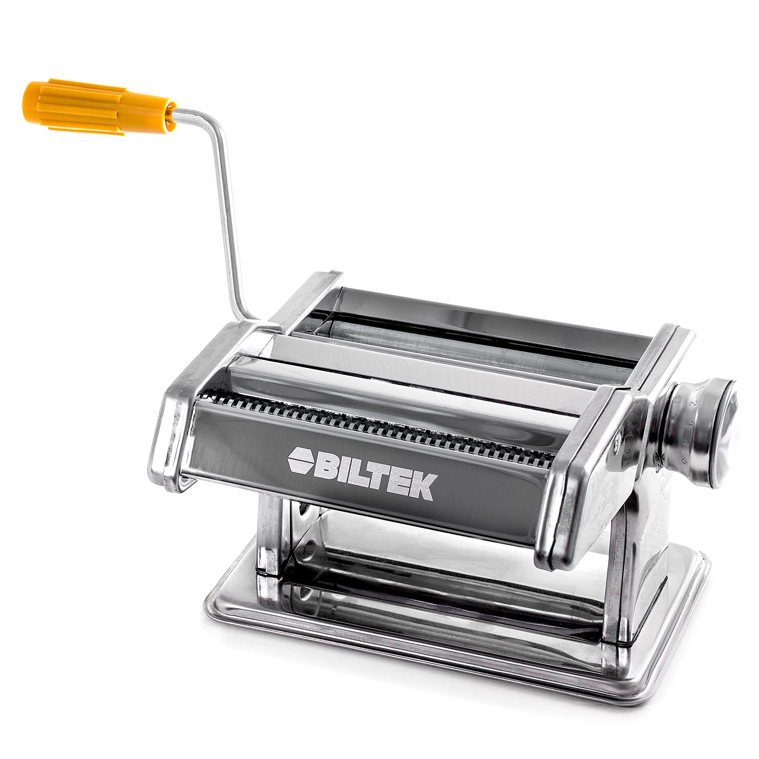 Biltek Pasta Maker Machine - Stainless Steel Hand Crank Cutter & Roller for Fresh Pasta