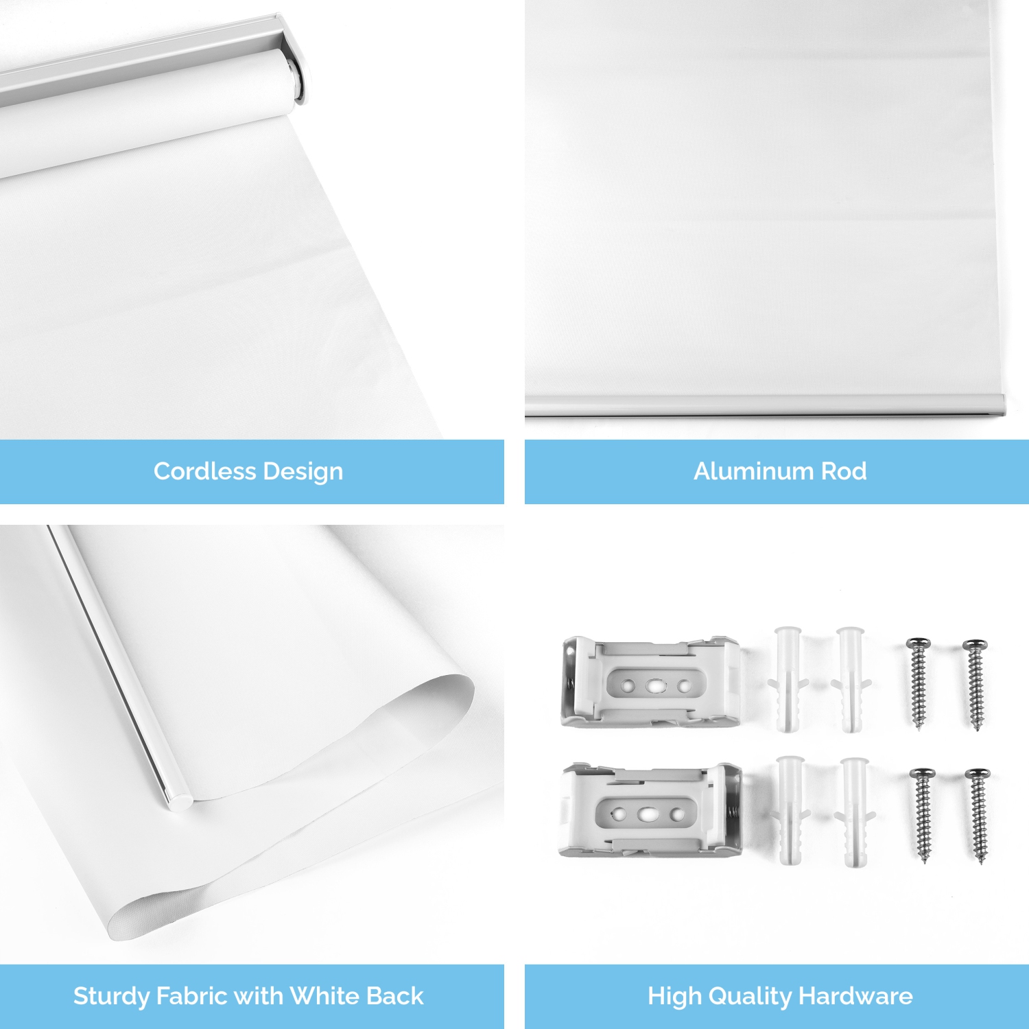 Biltek – pare-soleil à rouleau Blackout 100 %, stores à isolation thermique et tissu de protection UV. Store à rouleau Total Blackout pour le bureau