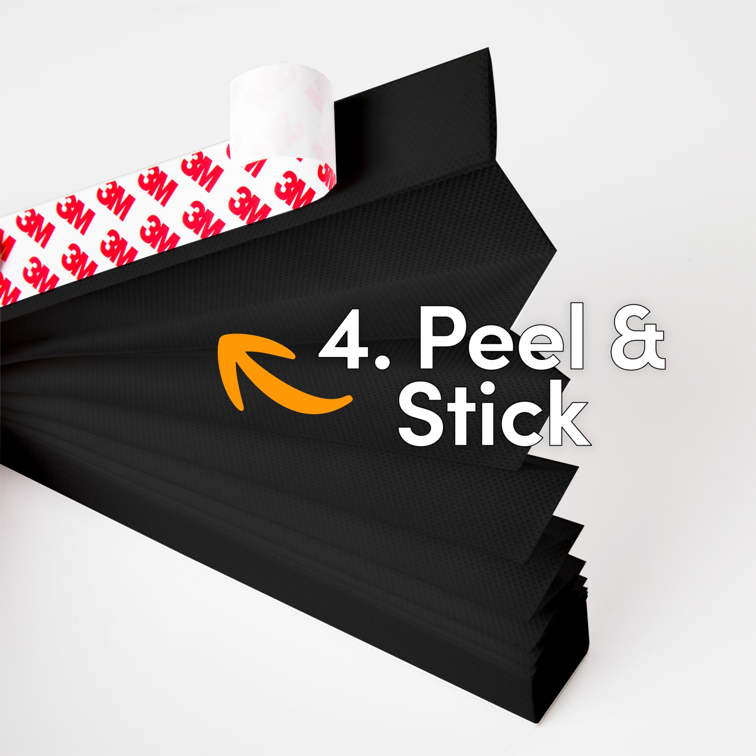 Biltek Cut-to-Size Light Filtering Pleated Fabric Shades, Cordless Fabric Window Privacy Shades - 48" W x 72" H, White or Black