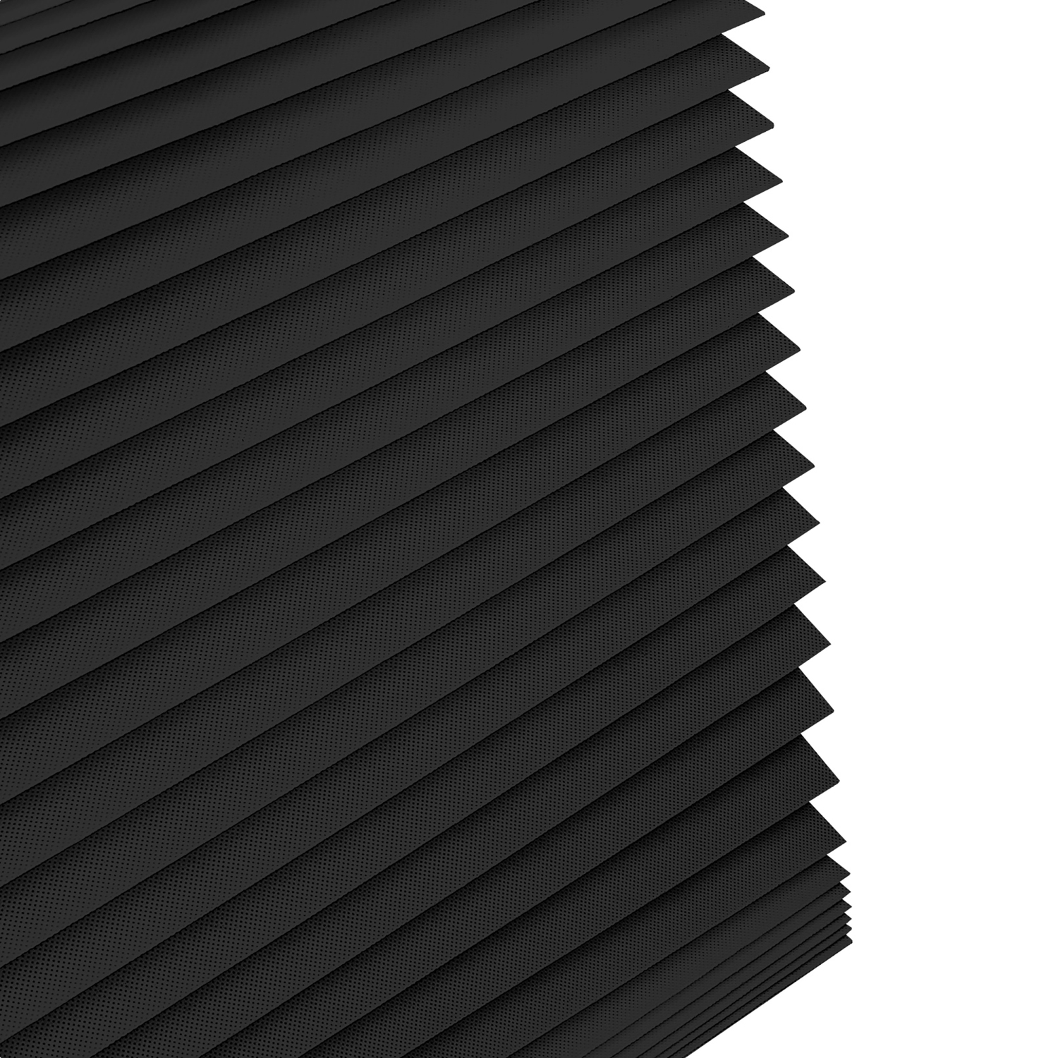 Biltek Cut-to-Size Light Filtering Pleated Fabric Shades, Cordless Fabric Window Privacy Shades - 48" W x 72" H, White or Black