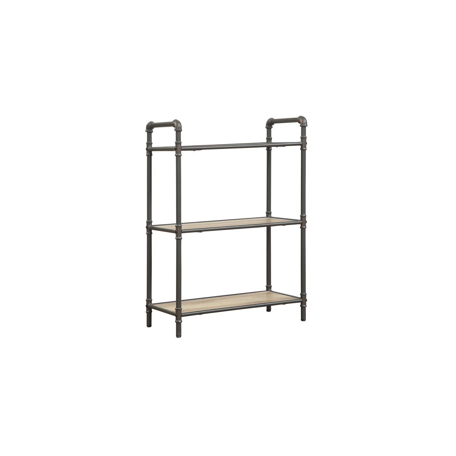 ACME Itzel 3 - Bibliothèque rectangulaire en bois, chêne antique et gris sable