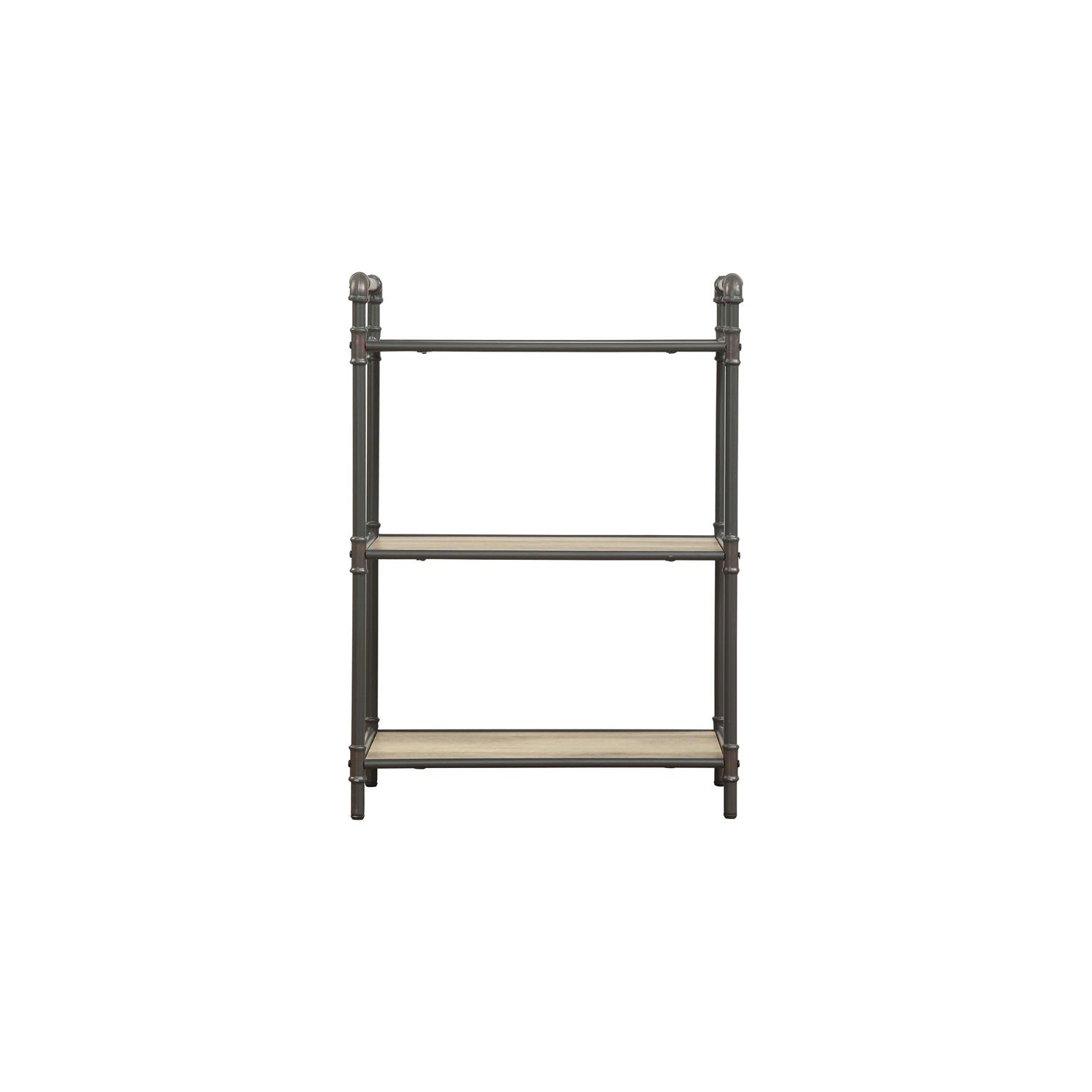 ACME Itzel 3 - Bibliothèque rectangulaire en bois, chêne antique et gris sable