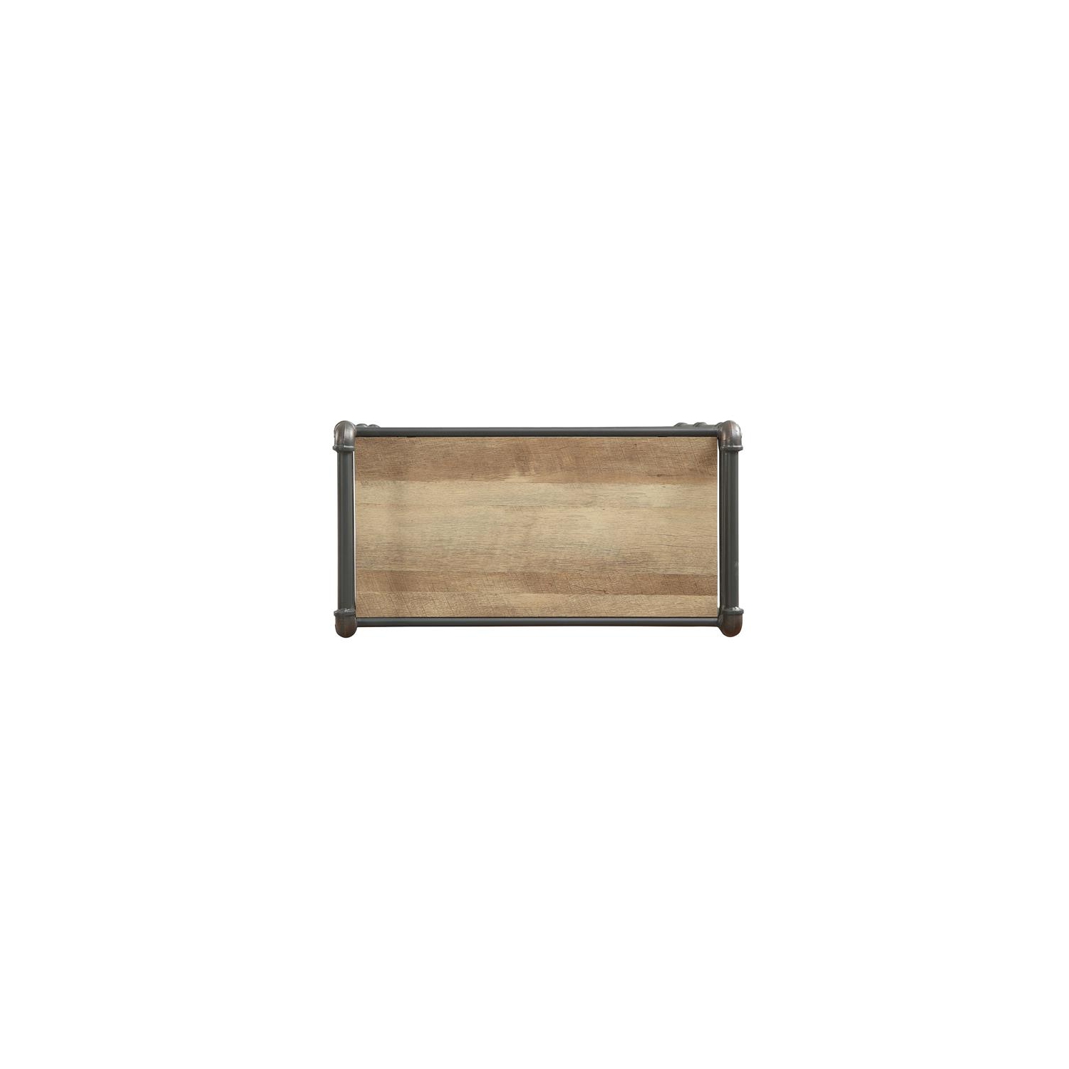 ACME Itzel 3 - Bibliothèque rectangulaire en bois, chêne antique et gris sable