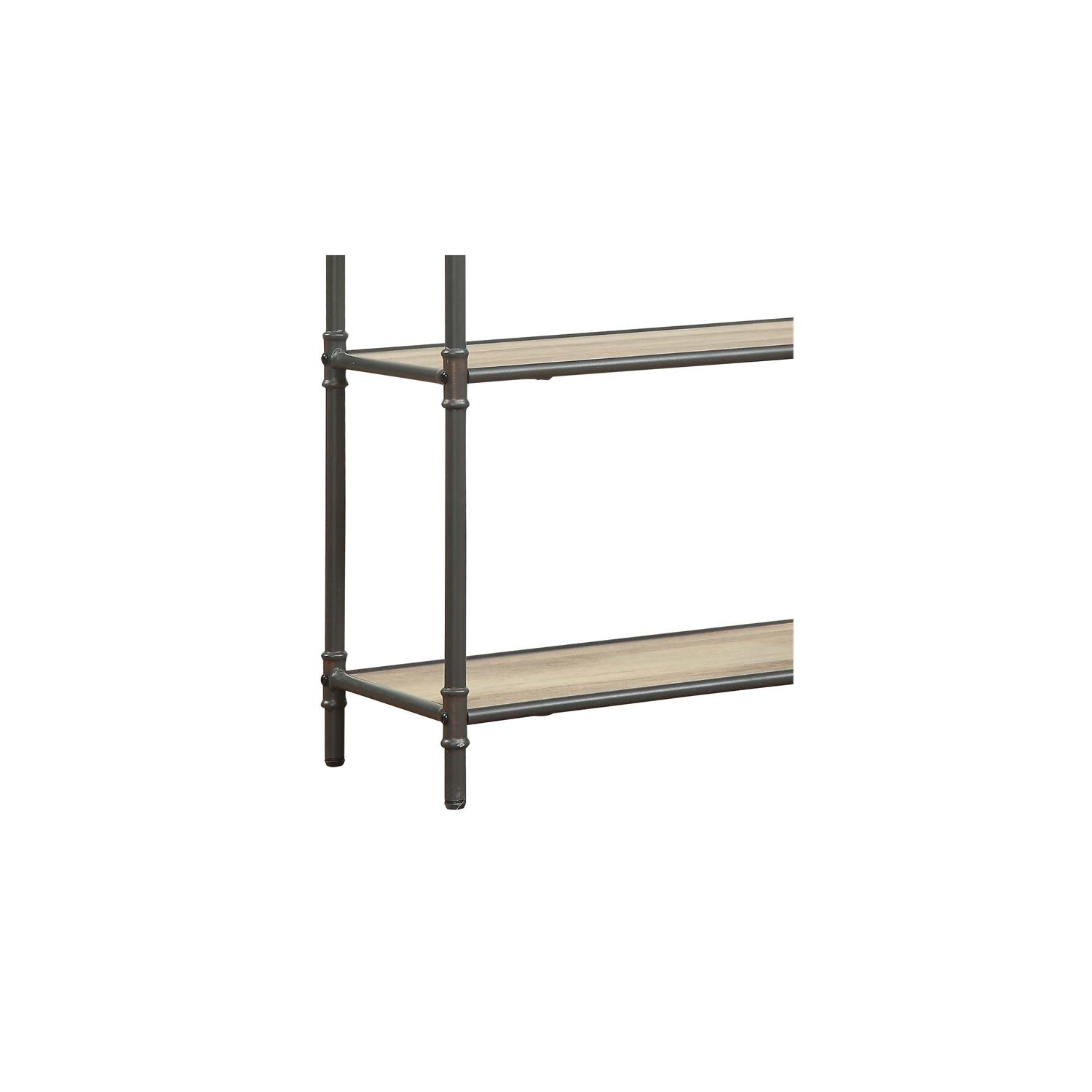 ACME Itzel 3 - Bibliothèque rectangulaire en bois, chêne antique et gris sable