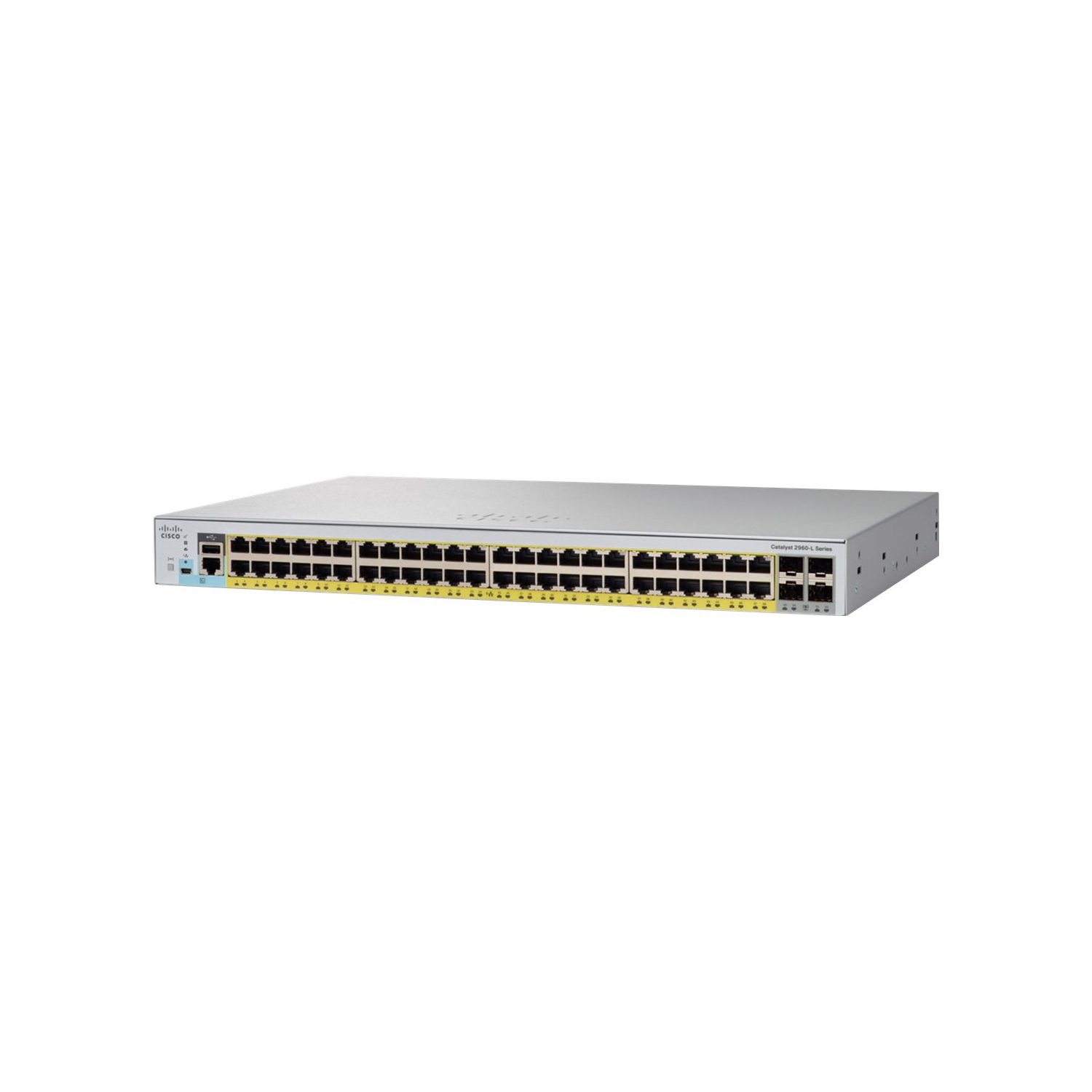 Cisco Catalyst 2960L-48PS-LL - Switch - managed - 48 x 10/100/1000 + 4 x Gigabit SFP (uplink) - desktop, rack-mountable - PoE+ (370 W)