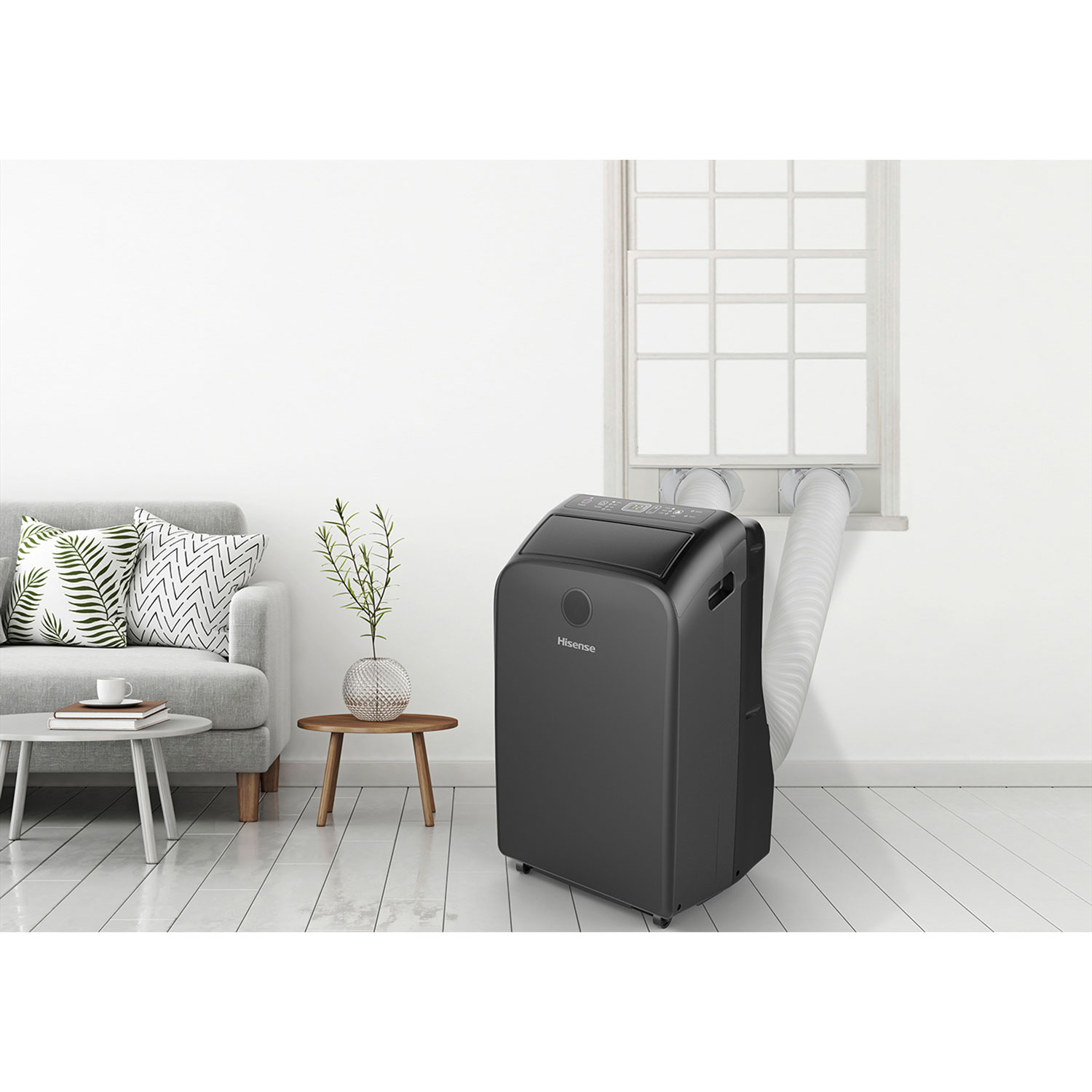 Hisense Dual-Hose Inverter Portable Air Conditioner with Wi-Fi - 12400 BTU  (SACC 10000 BTU) - Grey | Best Buy Canada