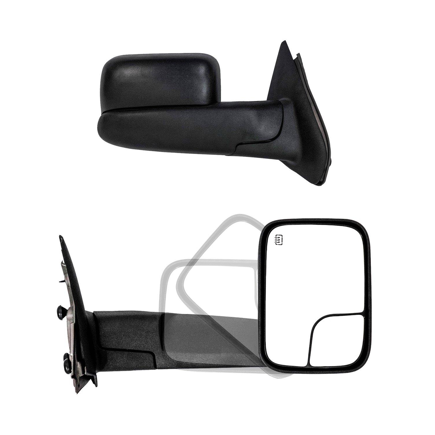 Rétroviseurs de remorquage extensible Galaxy Auto 2002-2008 Dodge RAM 1500 et 2003-2009 RAM 2500/3500, style ancien rond