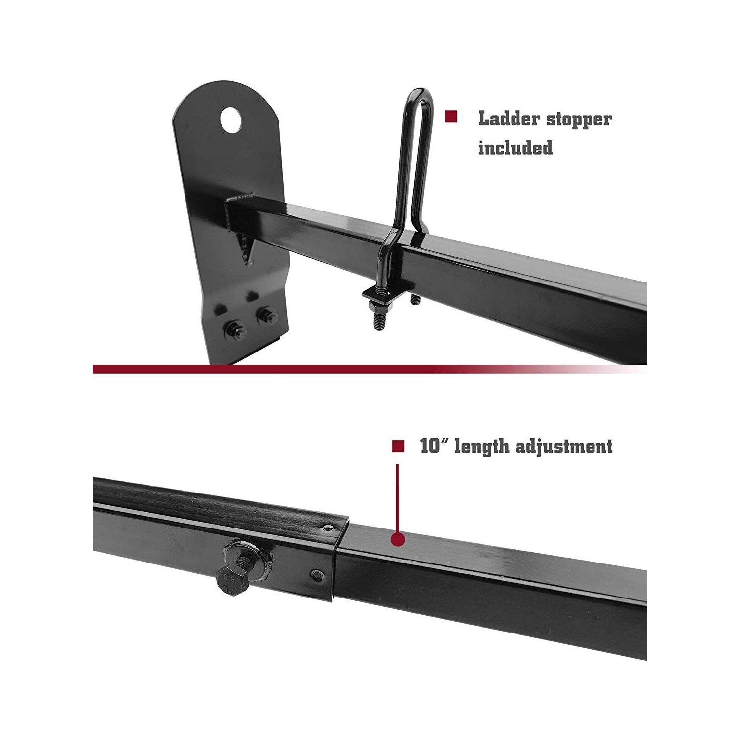 Support à échelle pour toit d'auto Galaxy pour fourgonnettes avec gouttières