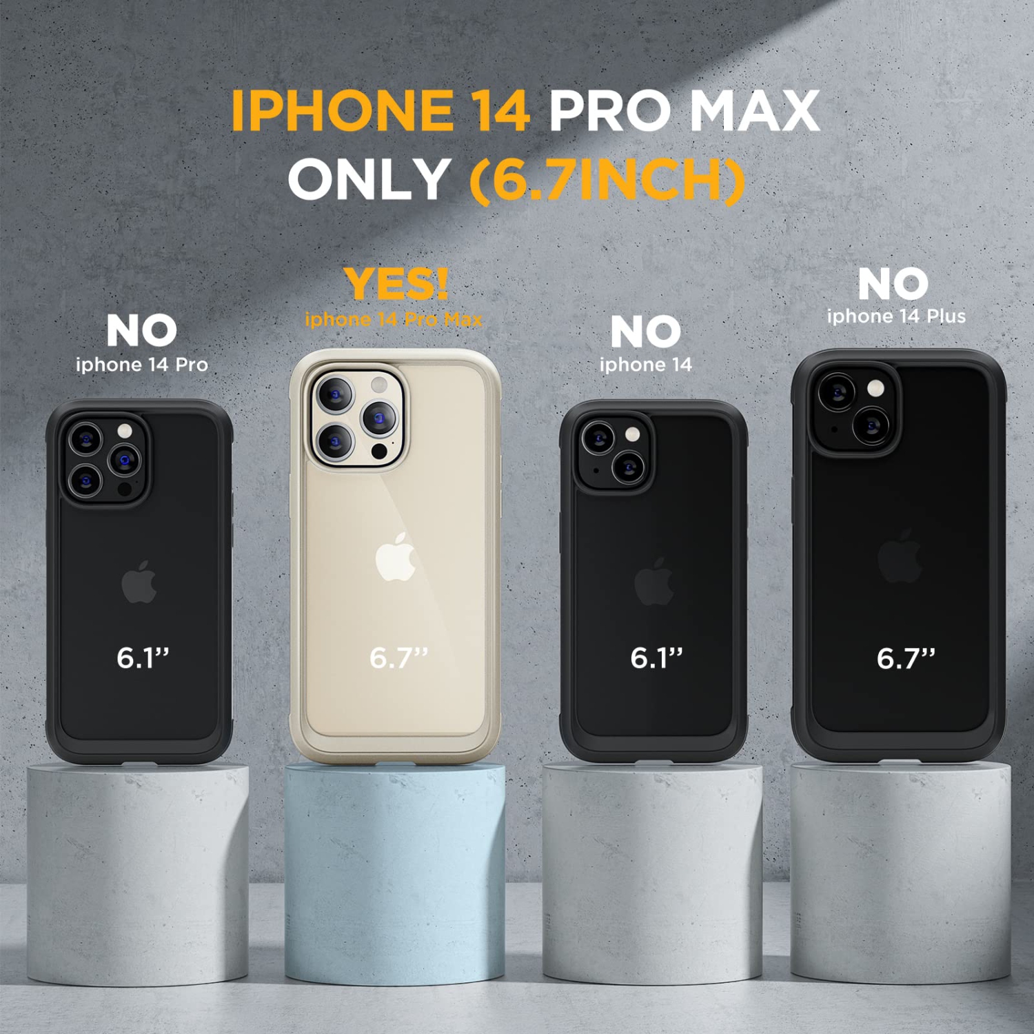 Glass Series Designed for iPhone 14 Pro Max Case 6.7 Inch, [2023 Upgrade] Full-Body Bumper Case with Built-in 9H Tempered Glass Screen Protector,