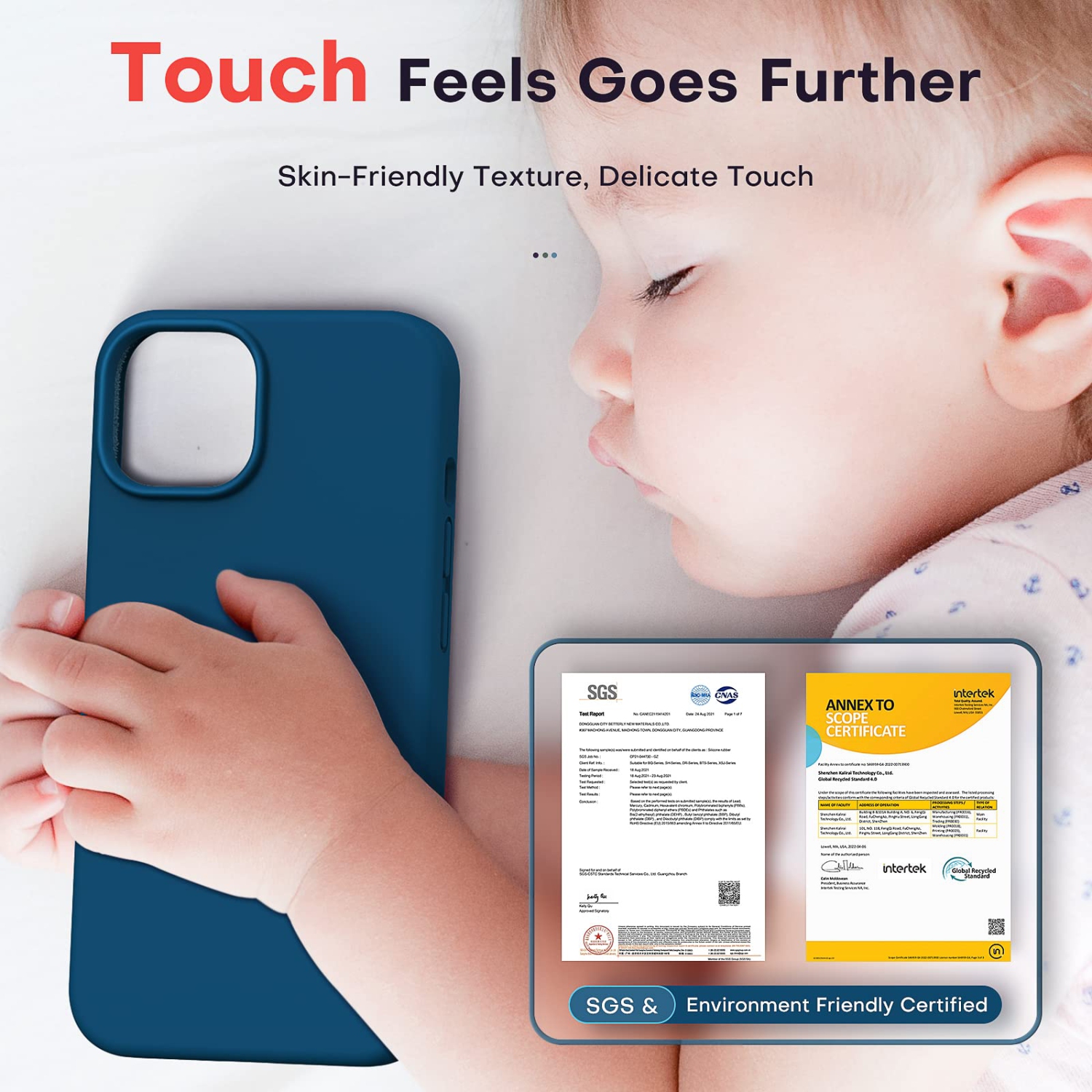 TOCOL 5 in 1 for iPhone 14 Case, with 2 Pack Screen Protector + 2 Pack Camera Lens Protector, Slim Liquid Silicone Phone C