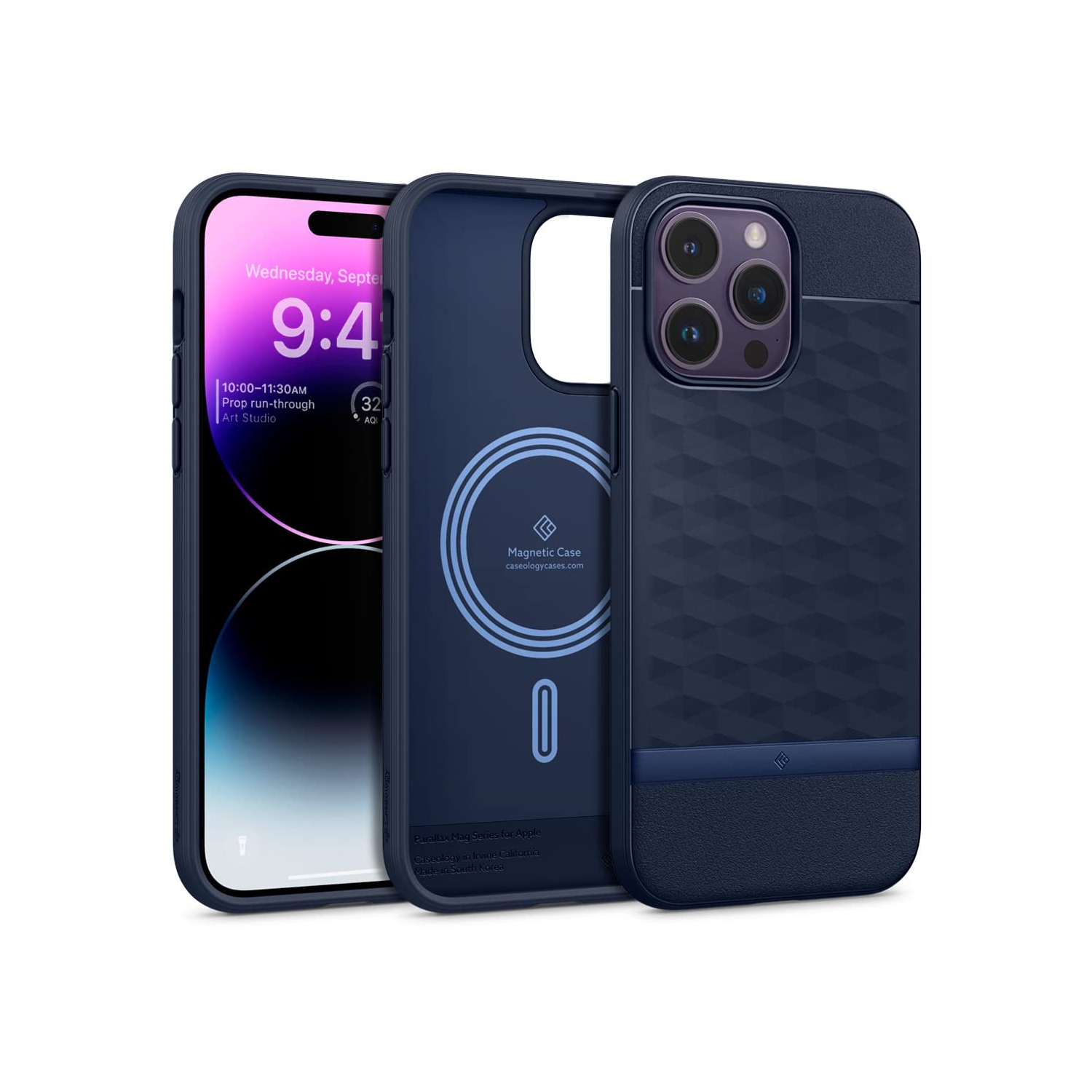 Caseology Parallax Mag Case Built-in Magnet Designed for Magsafe Compatible with iPhone 14 Pro Max Case 5G (2022) - Midnig