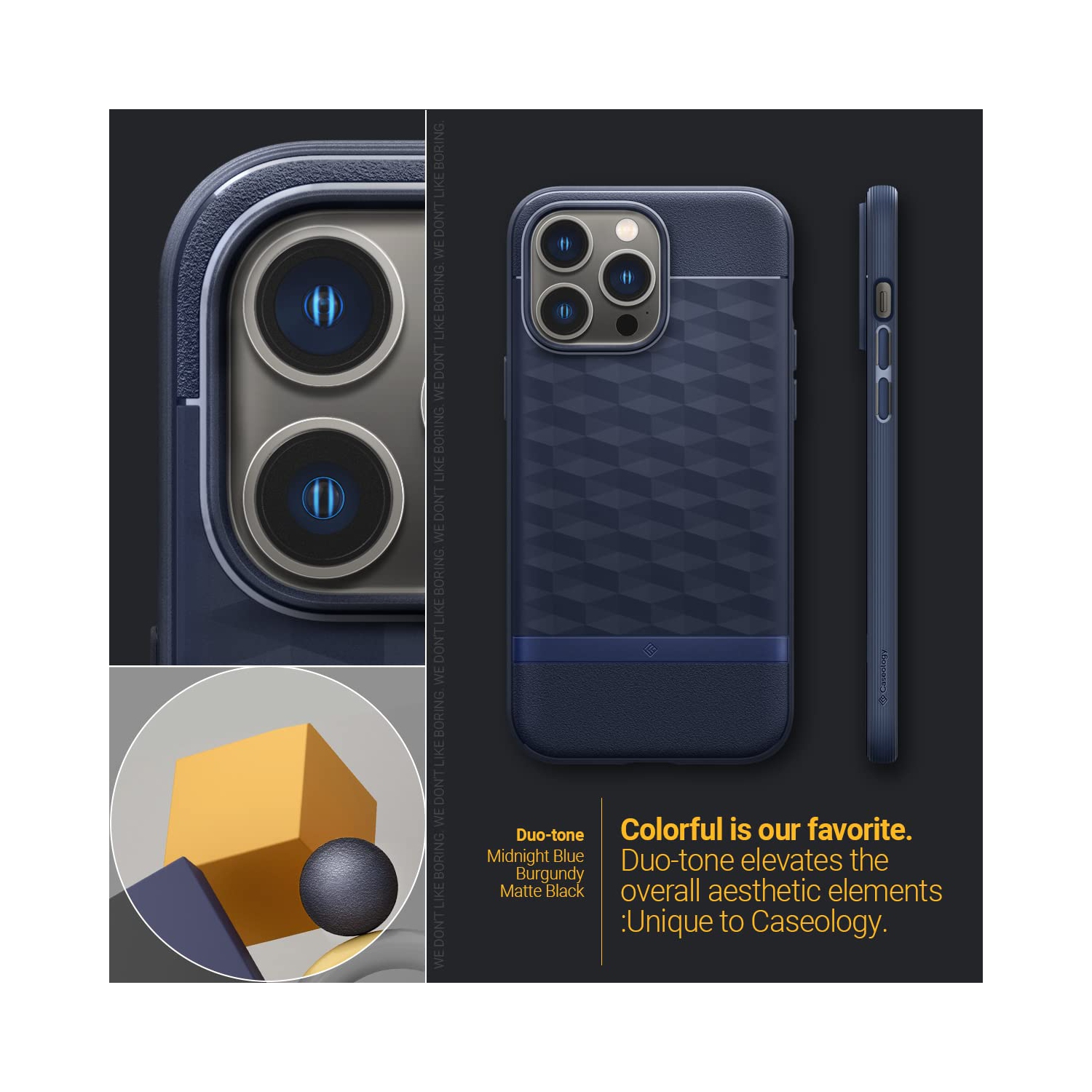 Étui Parallax Mag de Caseology avec aimant intégré conçu pour MagSafe compatible avec l’étui iPhone 14 Pro Max 5G - Midnig