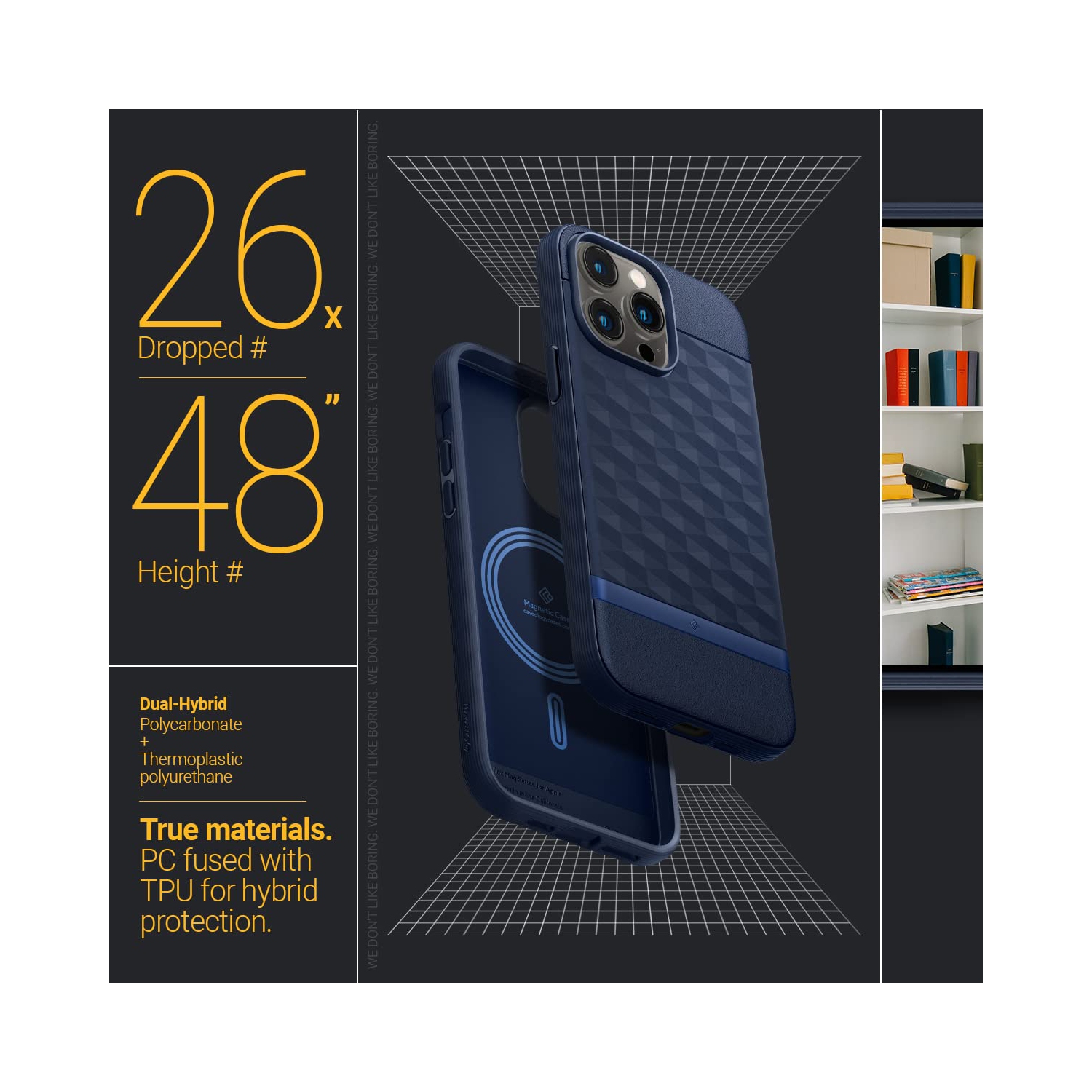 Étui Parallax Mag de Caseology avec aimant intégré conçu pour MagSafe compatible avec l’étui iPhone 14 Pro Max 5G - Midnig