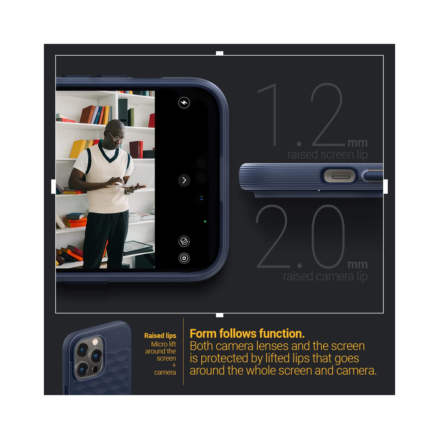 Étui Parallax Mag de Caseology avec aimant intégré conçu pour MagSafe compatible avec l’étui iPhone 14 Pro Max 5G - Midnig