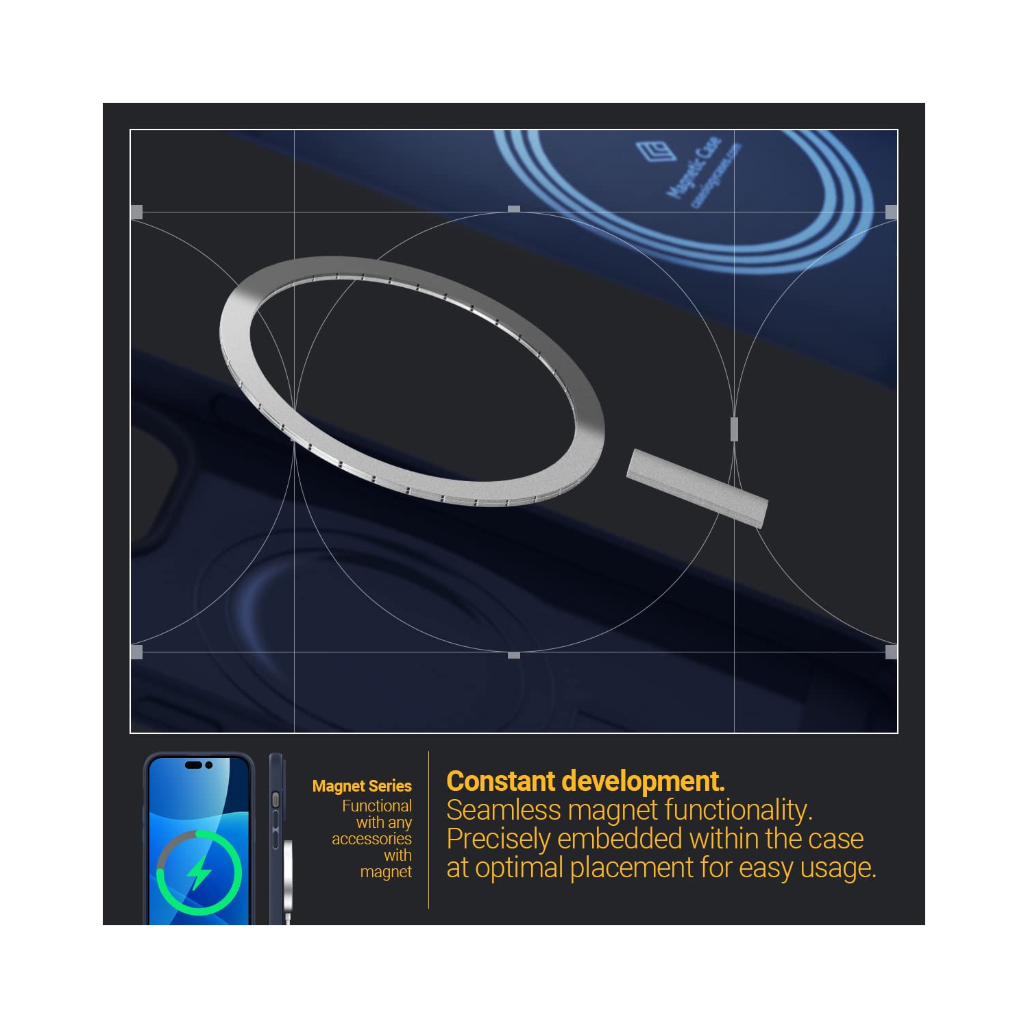 Étui Parallax Mag de Caseology avec aimant intégré conçu pour MagSafe compatible avec l’étui iPhone 14 Pro Max 5G - Midnig