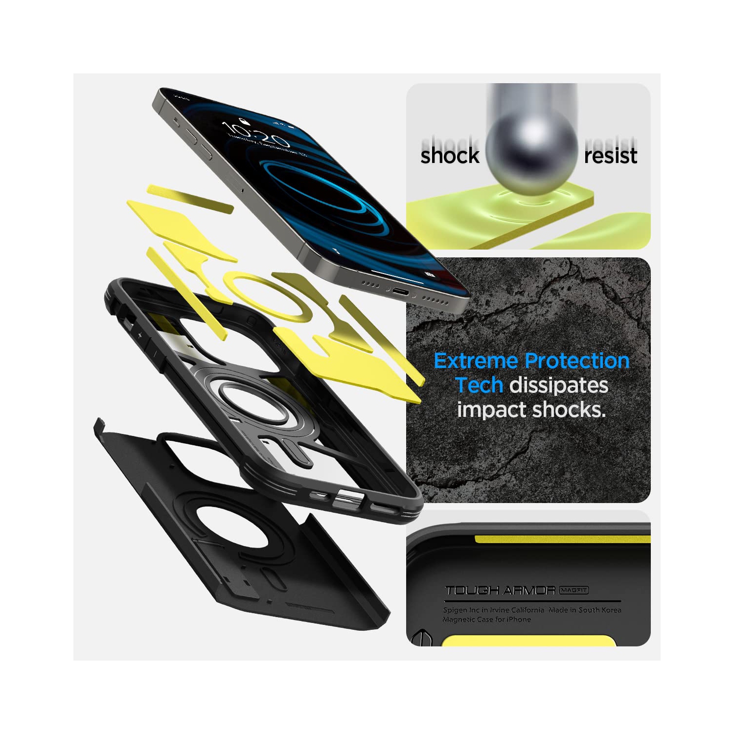 Spigen Tough Armor Mag Case Magsafe Compatible Designed for iPhone 14 Pro Max Case - Black