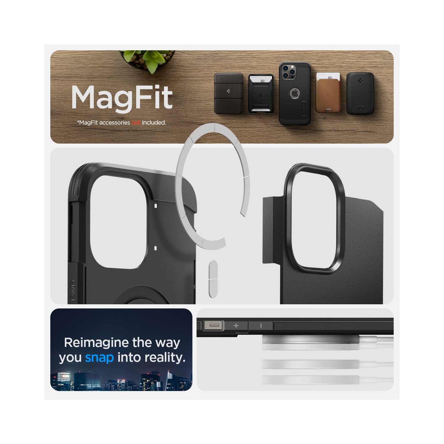 Spigen Tough Armor Mag Case Magsafe Compatible Designed for iPhone 14 Pro Max Case - Black