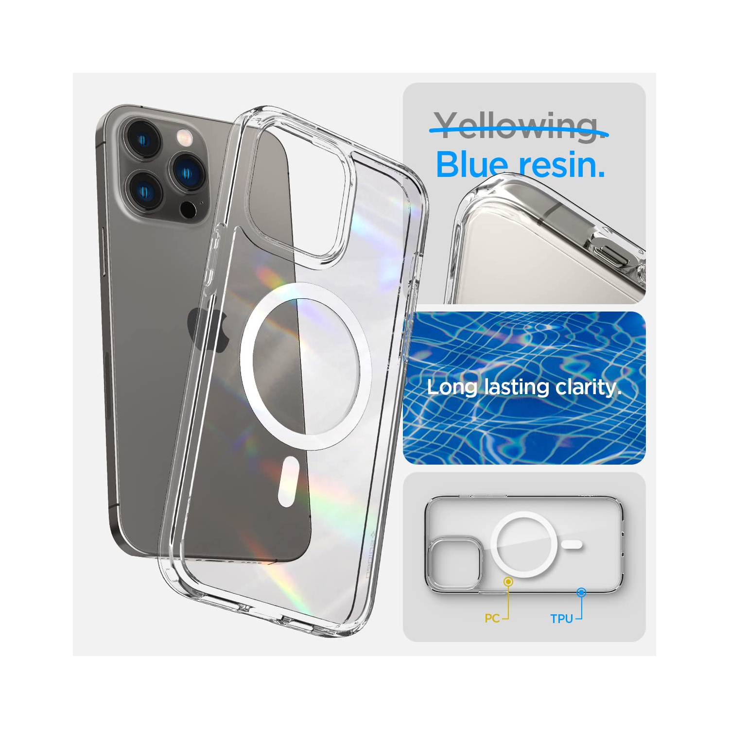 Spigen Ultra Hybrid Mag Case Magsafe Compatible Designed for iPhone 14 Pro Max Case - White