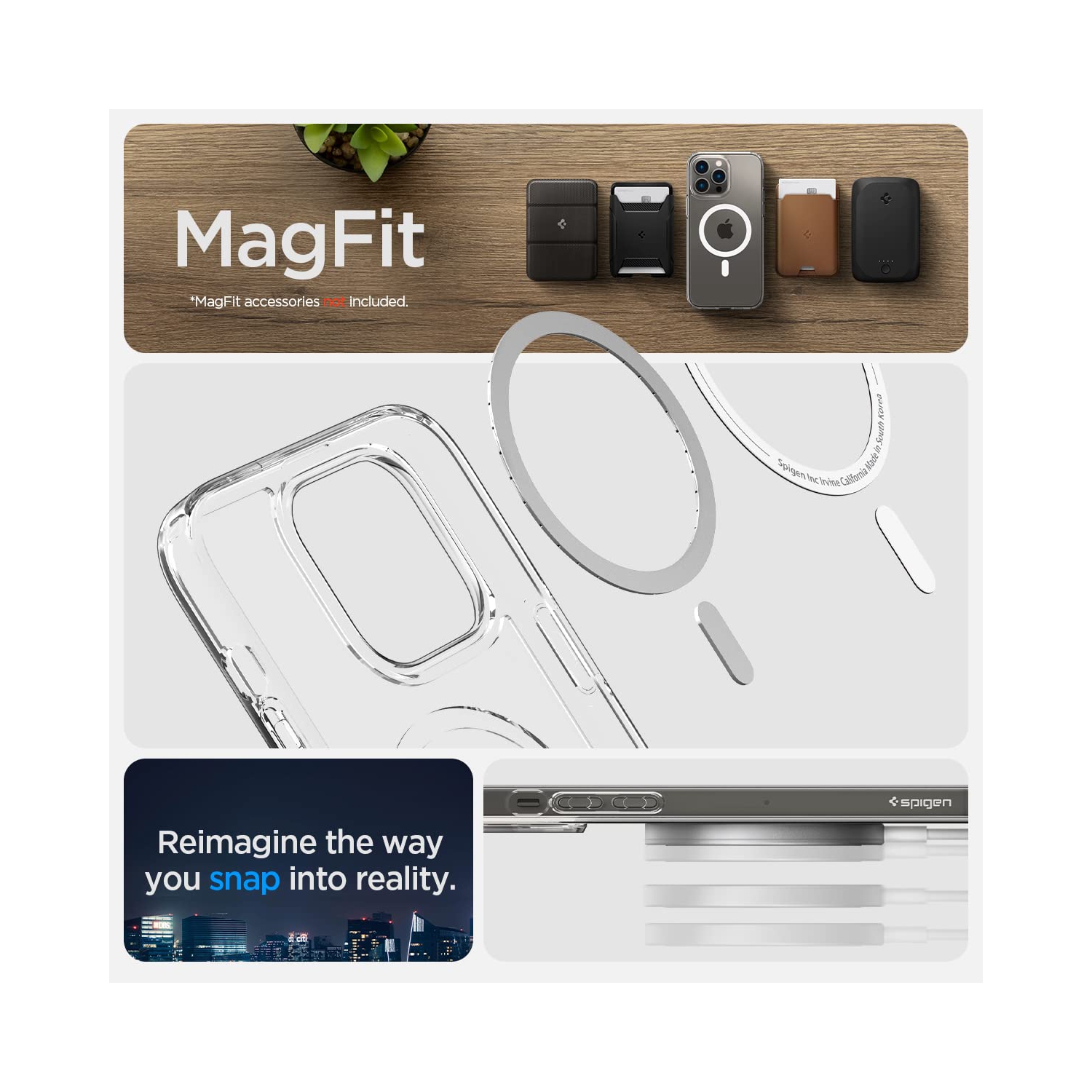 Spigen Ultra Hybrid Mag Case Magsafe Compatible Designed for iPhone 14 Pro Max Case - White