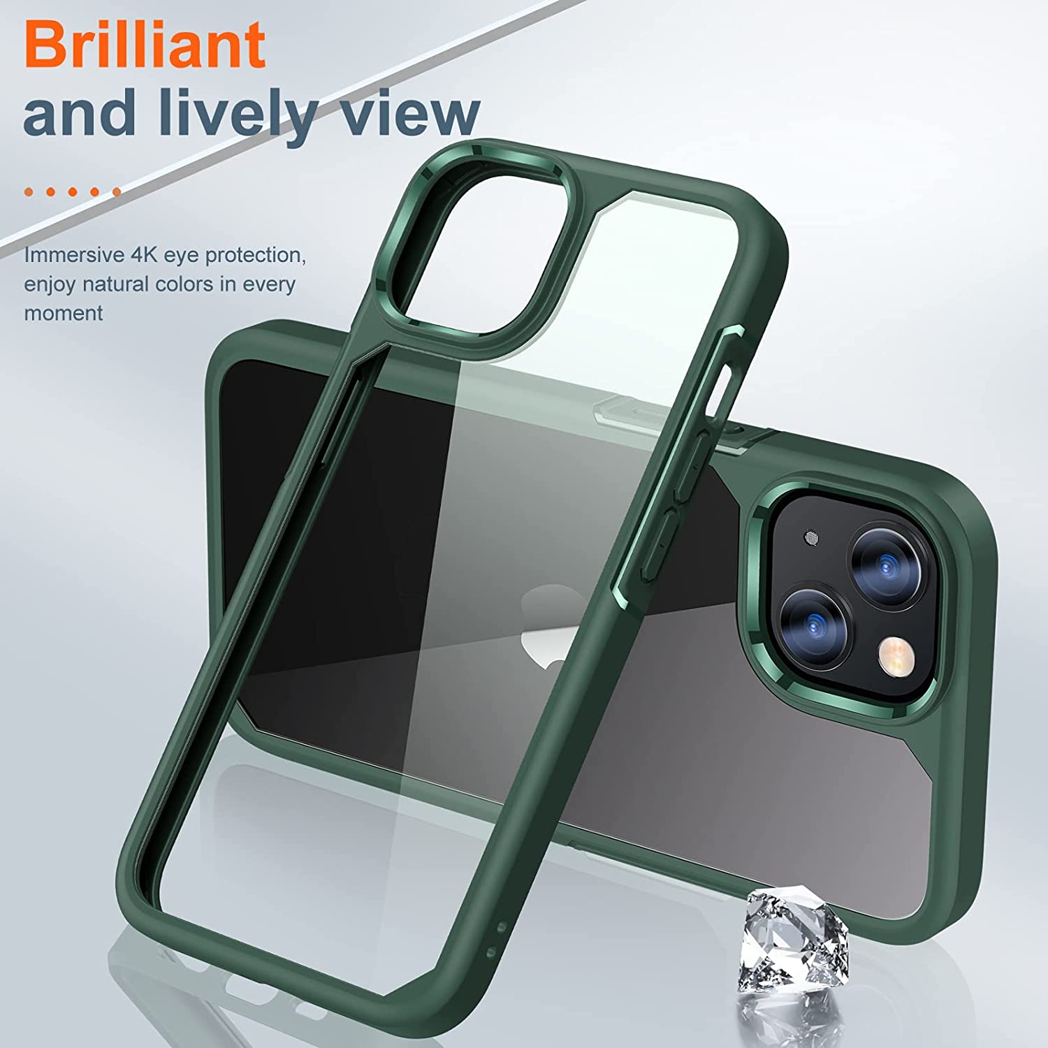 [5 in 1] Designed for iPhone 14 Case with 2 Pack Tempered Glass Screen Protector + 2 Pack Camera Lens Protector, [Military G