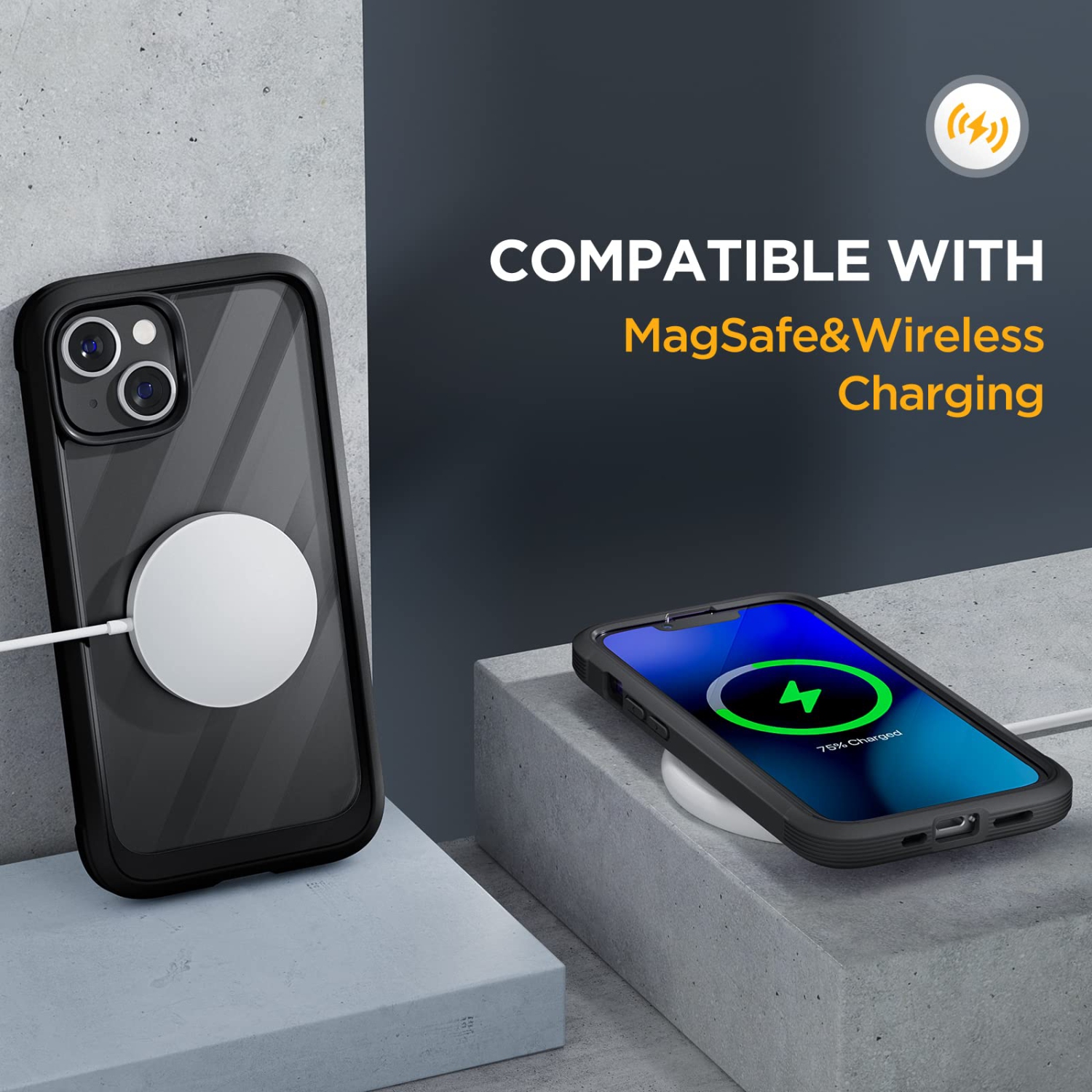 Miracase Full Body Protection Compatible with iPhone 14 Case 6.1"(2022), Built-in 9H Tempered Glass Screen Protector with 2