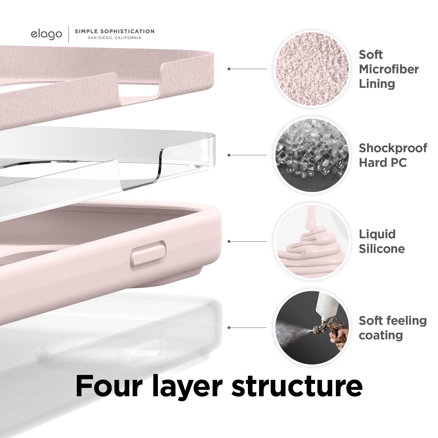 elago Compatible with iPhone 14 Pro Max Case, Liquid Silicone Case, Full Body Protective Cover, Shockproof, Slim Phone Case,